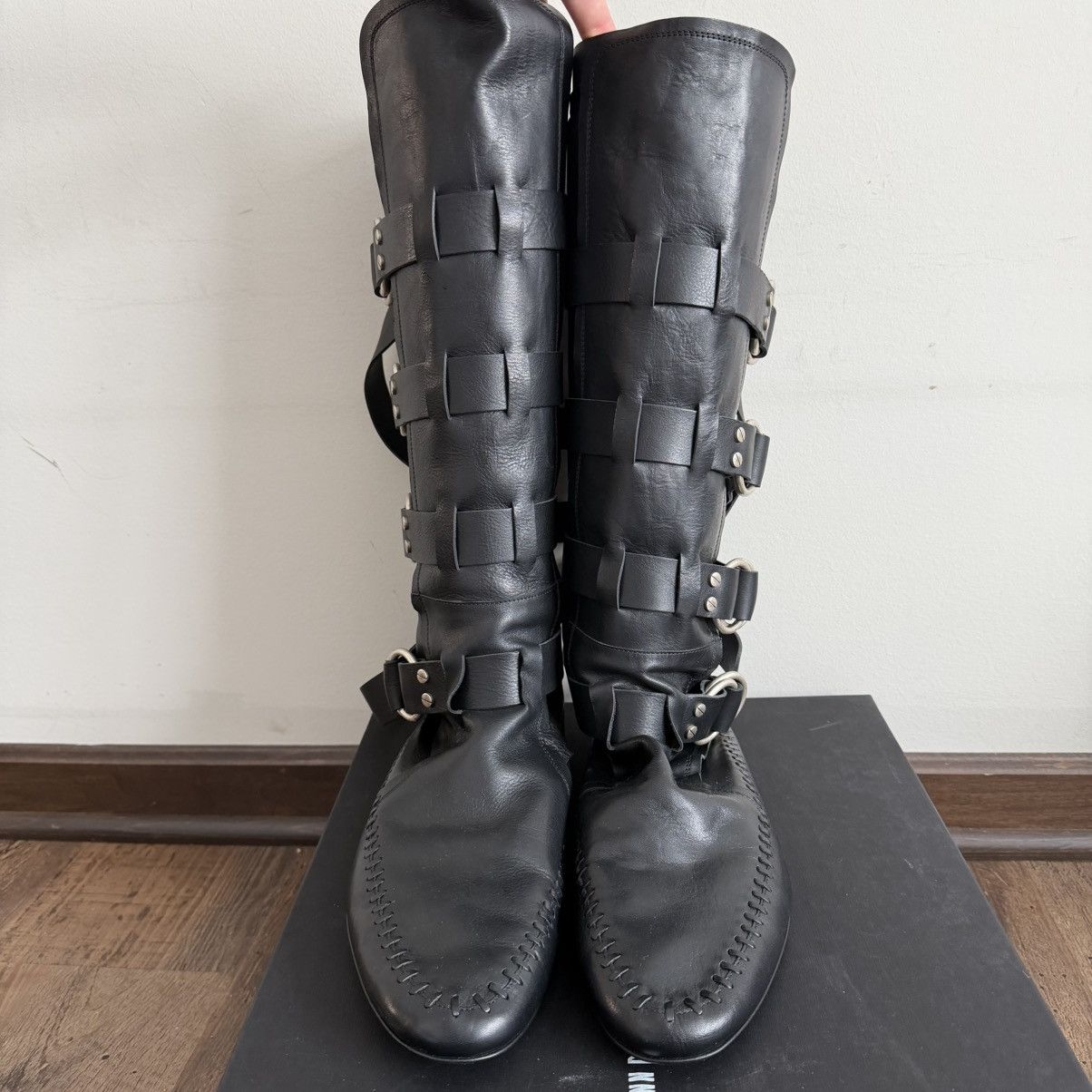 Ann Demeulemeester Ann Demeulemeester SS25 Black Silver Soft Boots Size US 11 / EU 44 - 3 Thumbnail