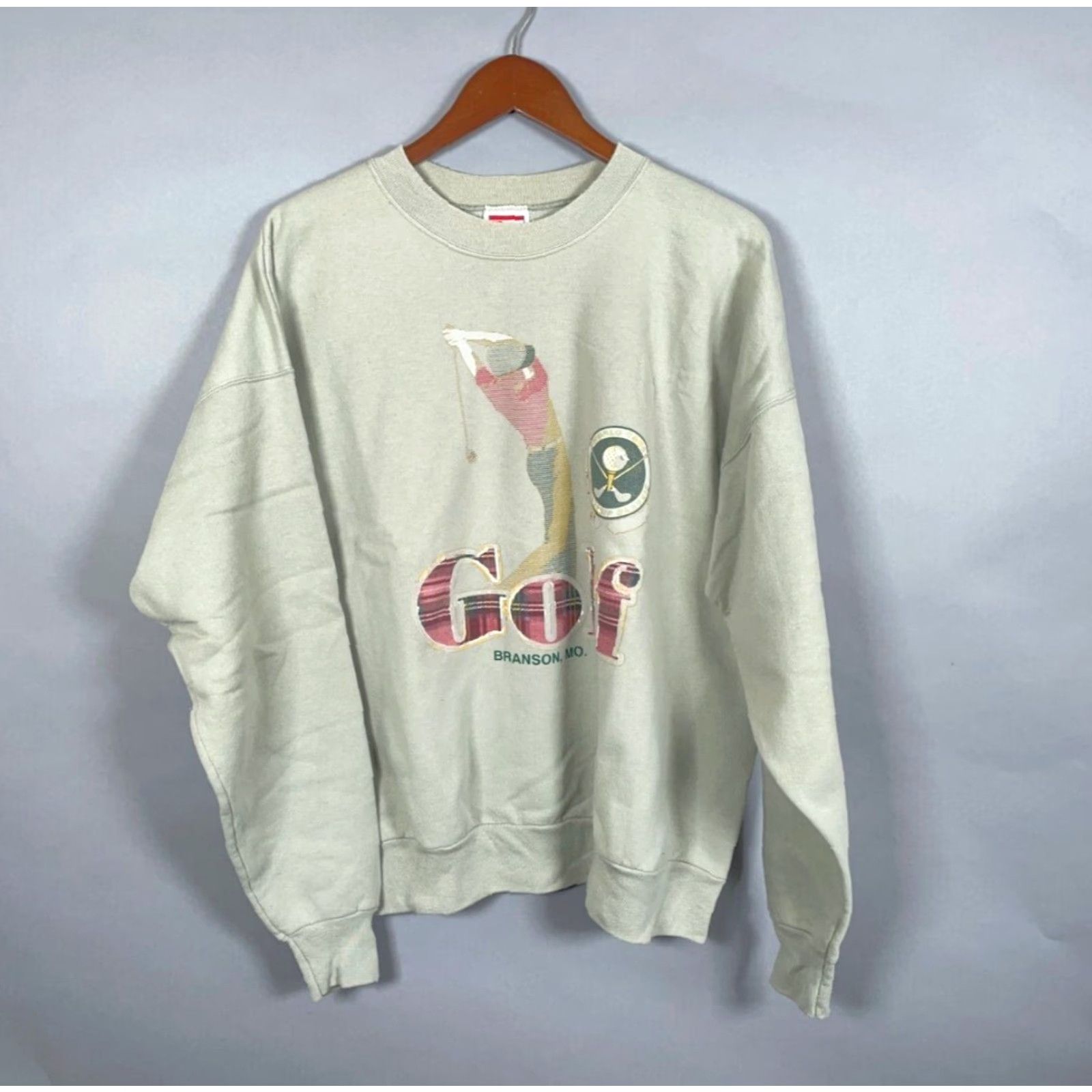 Hanes VINTAGE Hanes Sweatshirt Branson Missouri Golf Green XL Adult 50/50 Crewneck Mens Shirt Size US XL / EU 56 / 4 - 2 Thumbnail