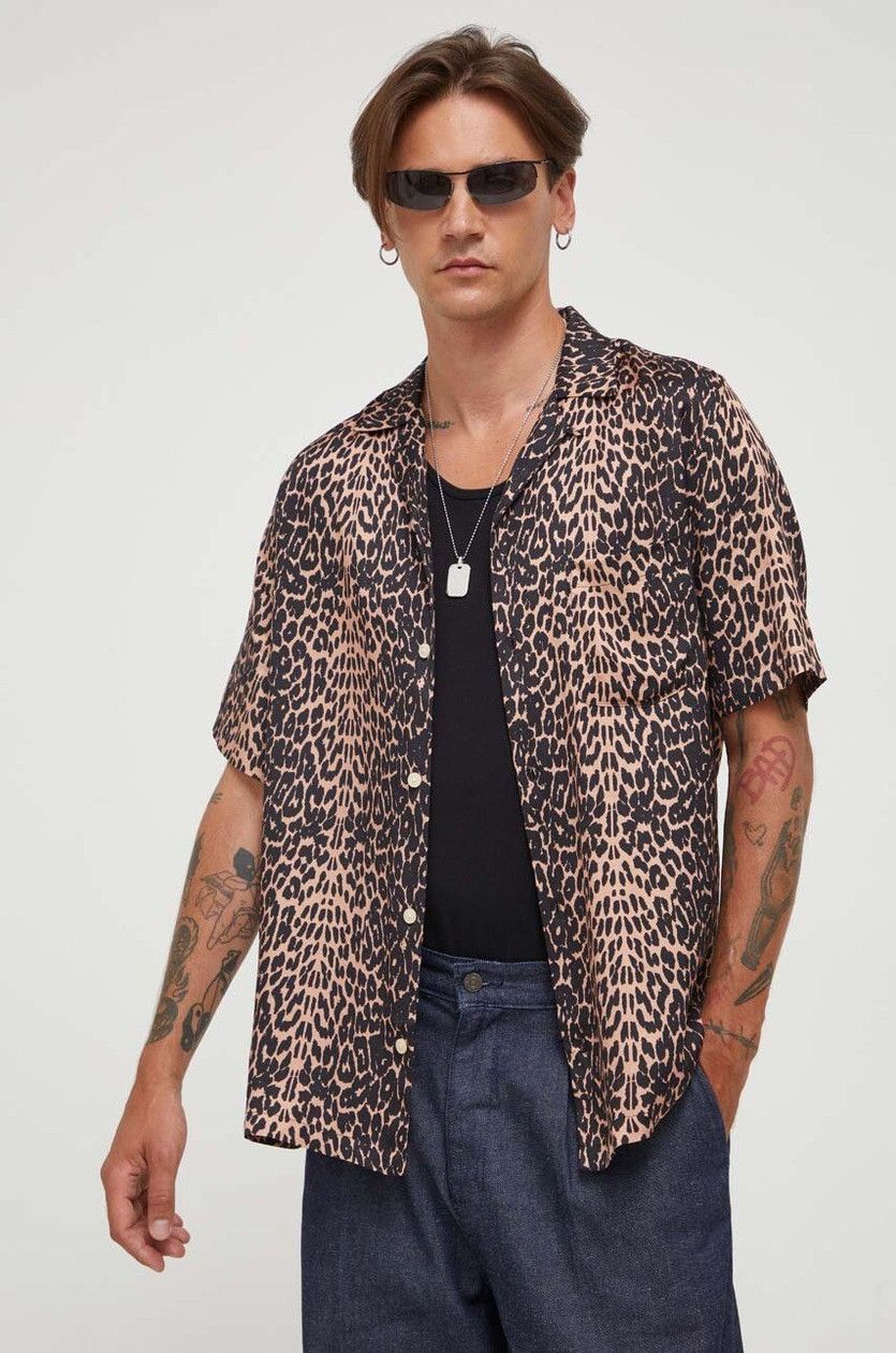 Allsaints "Feline" Hawaiian Viscose Shirt Size US S / EU 44-46 / 1 - 2 Thumbnail