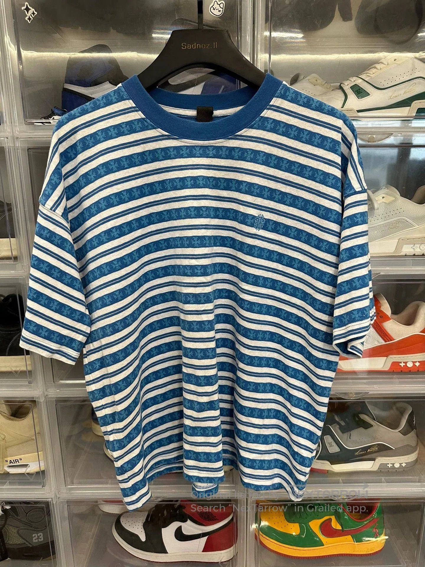 Chrome Hearts Chrome Hearts Blue Striped Short Sleeve Shirt. Size US S / EU 44-46 / 1 - 1 Thumbnail