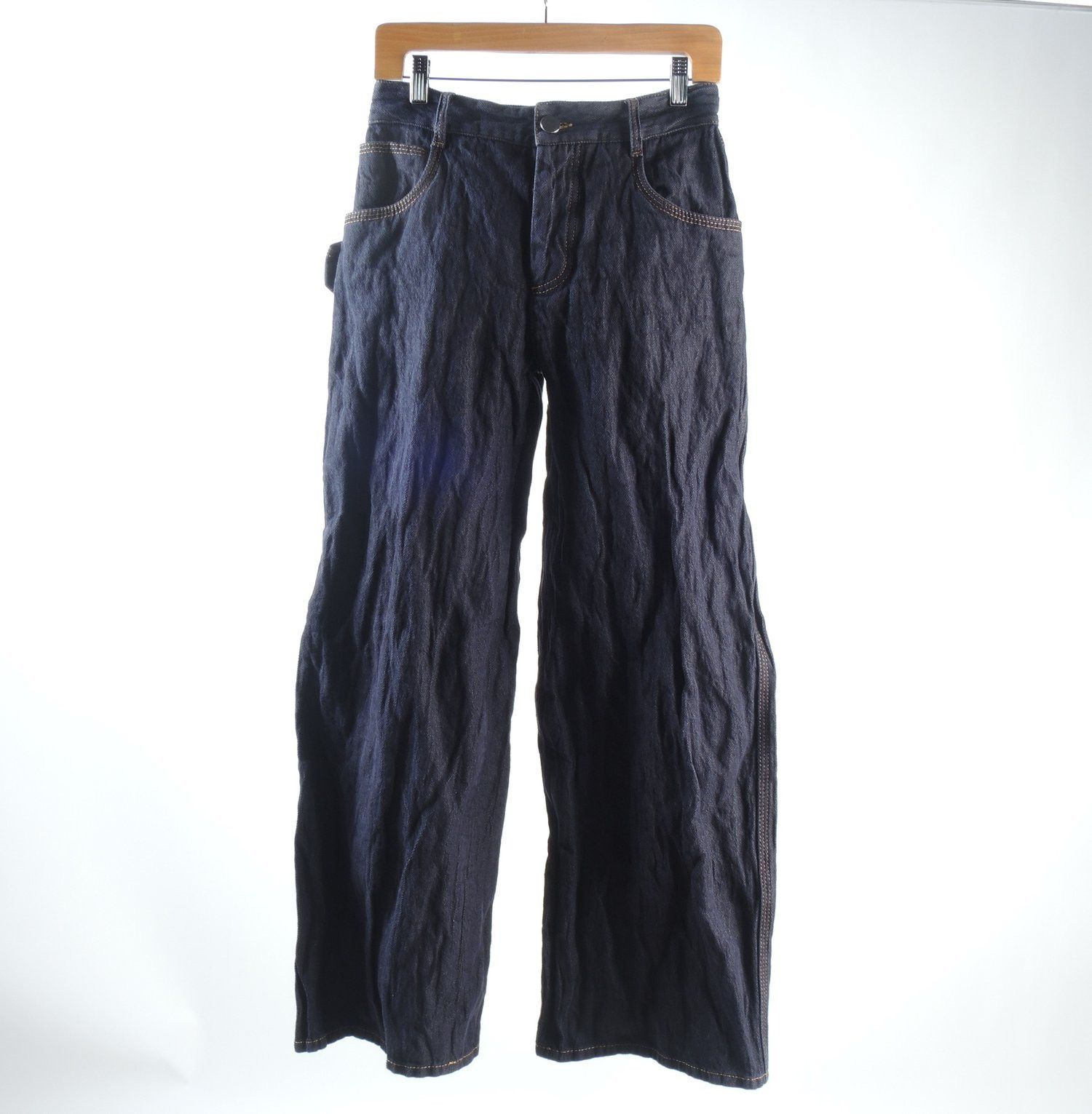 image of Bottega Veneta O1Smst1Ft0524 Jeans In Dark Wash Denim, Women's (Size 28)