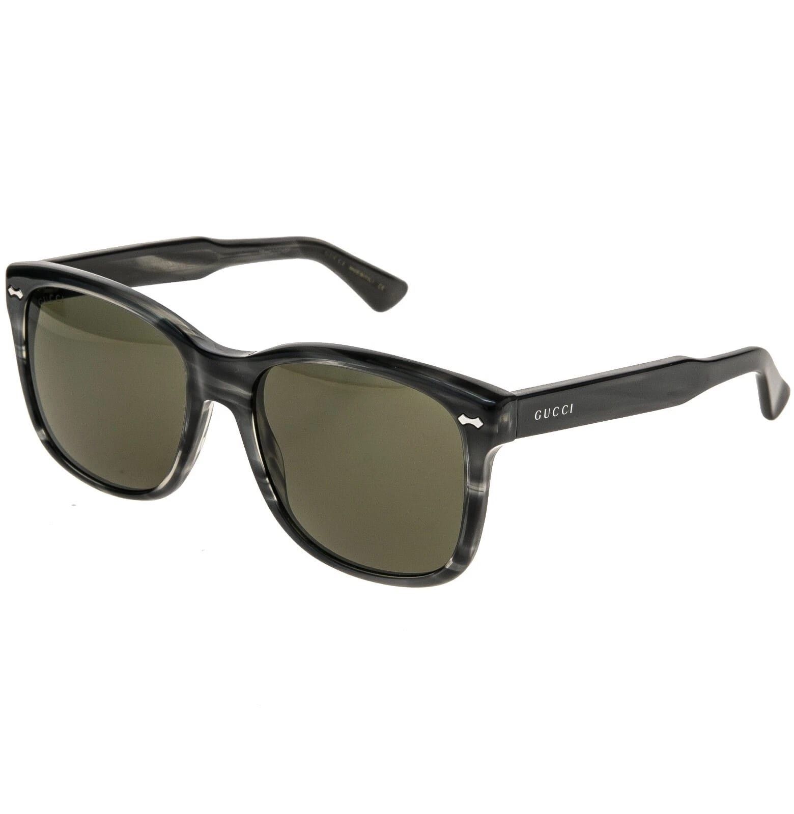 Gucci GUCCI GG0050S 0050 Classic Square Grey Horn Sunglasses 004 Size ONE SIZE - 9 Thumbnail
