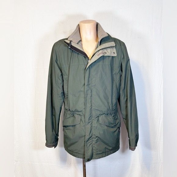 L.L. Bean Vintage LL Bean Mens Green Drawstring Zip Out Fleece Parka Size US S / EU 44-46 / 1 - 1 Thumbnail