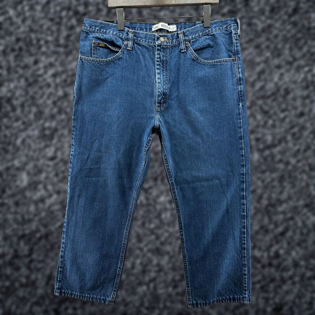 Lee Lee Jeans Mens 40x32 Straight Denim Classic Fit 5-Pocket Blue Vintage Retro USA 80s 90s Biker Punk Grunge Size US 40 / EU 56 - 1 Thumbnail