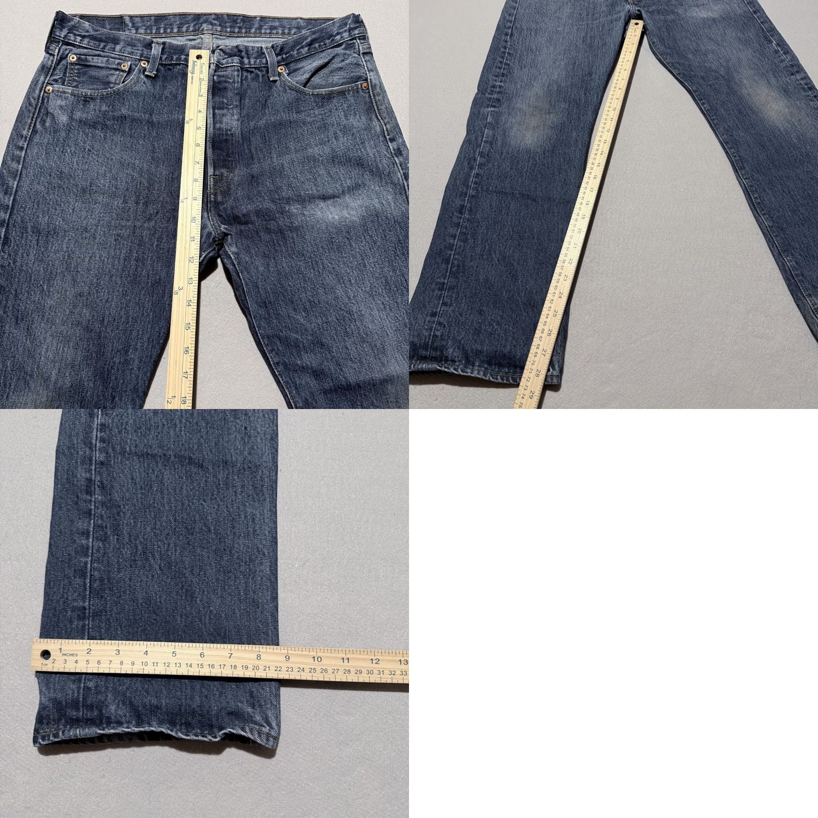 Levi's Levi's 501 Original Jeans Men Blue Denim Straight Fit 36X30 Distressed Y2K Jeans Size US 36 / EU 52 - 9 Thumbnail