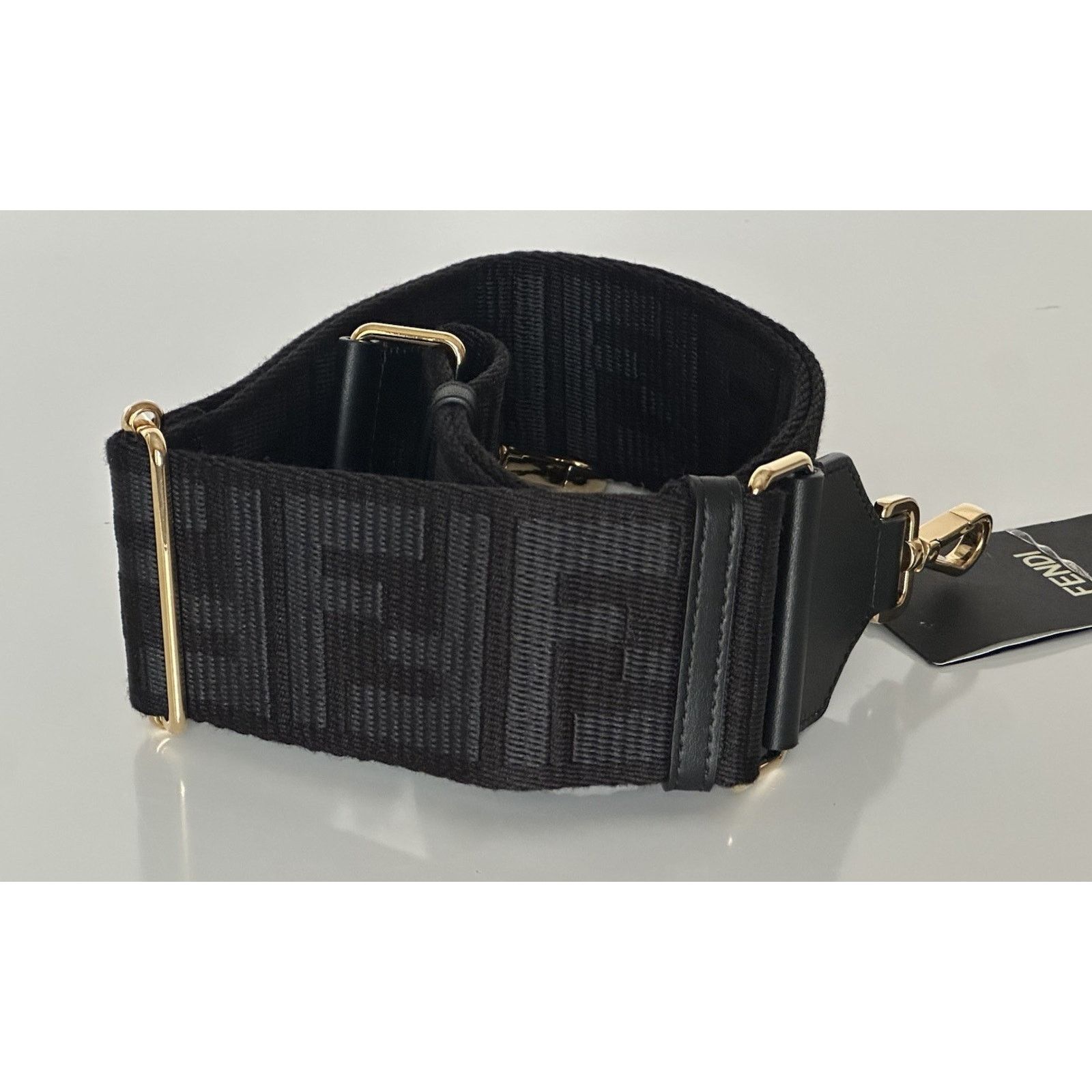 Fendi FENDI FF Logo Adjustable Strap Black Made in Italy NWT $1030 Size ONE SIZE - 4 Thumbnail