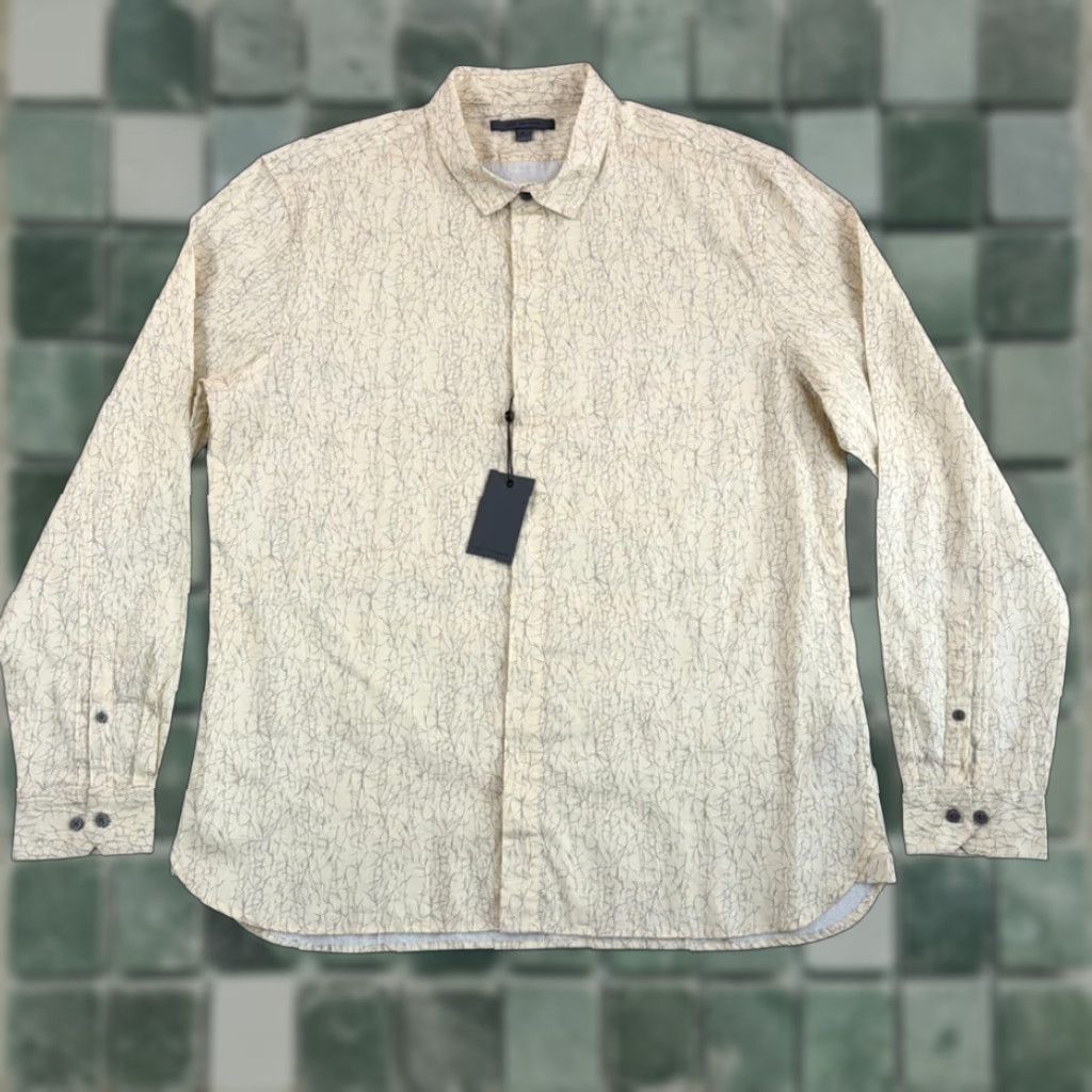 John Varvatos VINTAGE John Varvatos Rodney Button Front Hidden Placket Shirt Abstract Men XL NWT 28 Size US XL / EU 56 / 4 - 1 Thumbnail