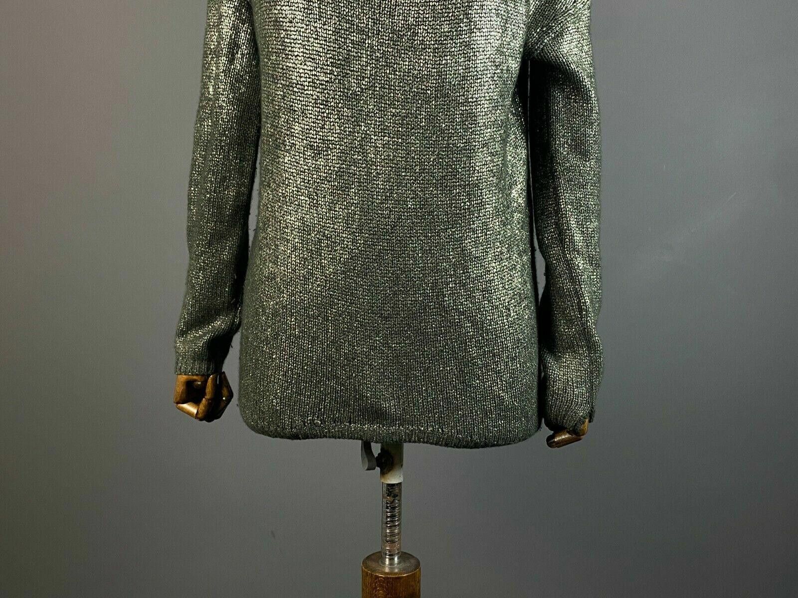Designer Ladies FFC Khaki Green Wool Warm Knit Sweater Size S / M Size M / US 6-8 / IT 42-44 - 3 Thumbnail