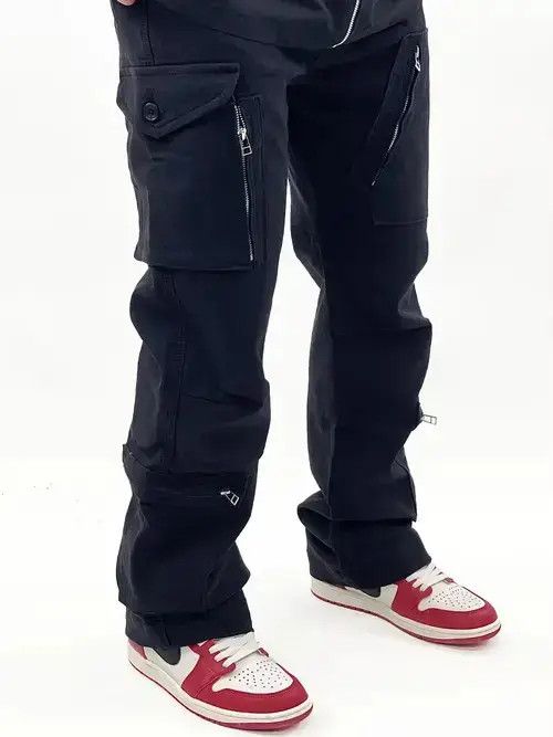 Designer × Vintage zipper tactical utility flared cargo pants Size US 32 / EU 48 - 4 Thumbnail