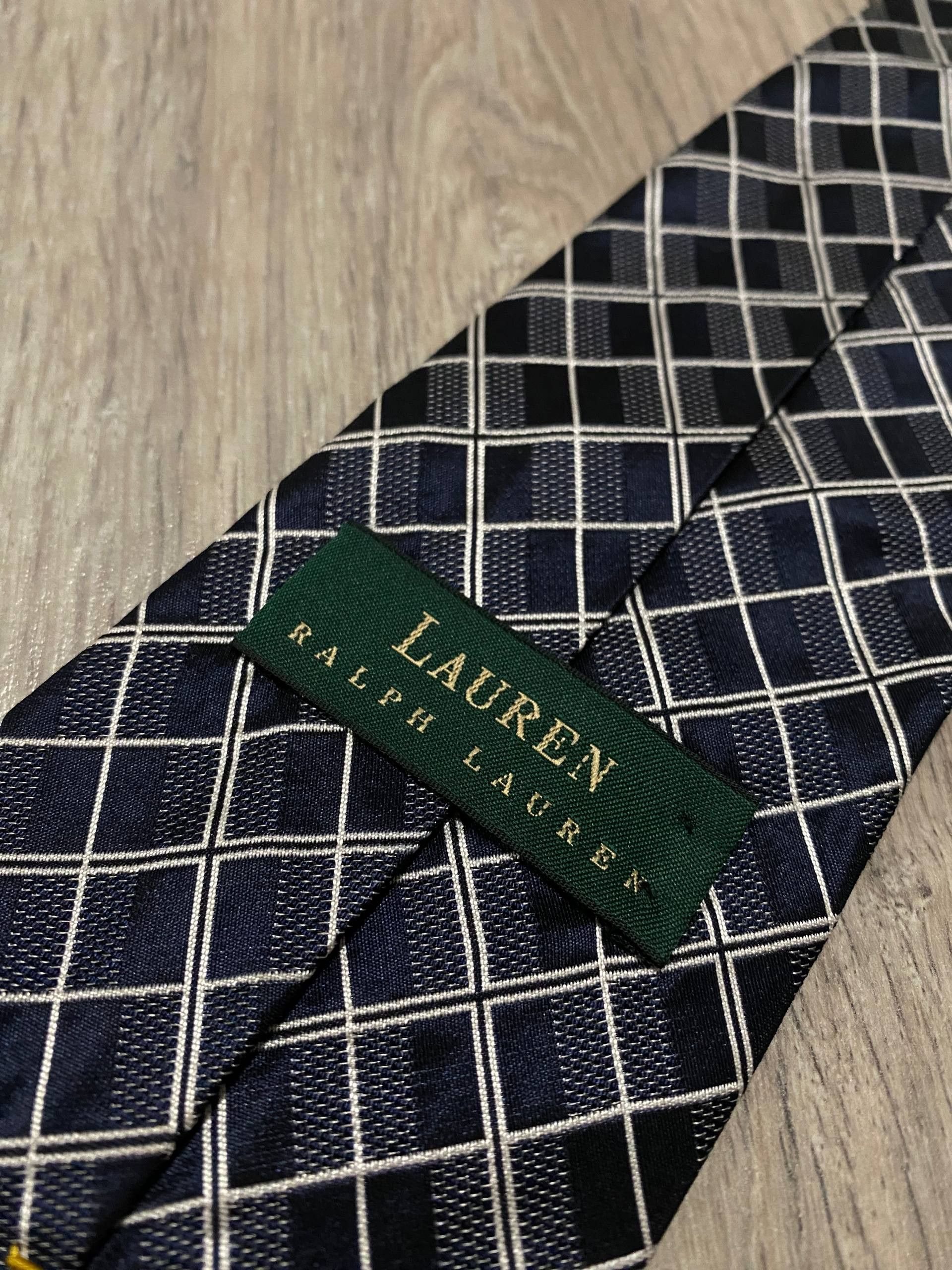 Polo Ralph Lauren Polo Ralph Lauren Ties Rhombus Stripe Blue White Silk USA Size ONE SIZE - 3 Thumbnail