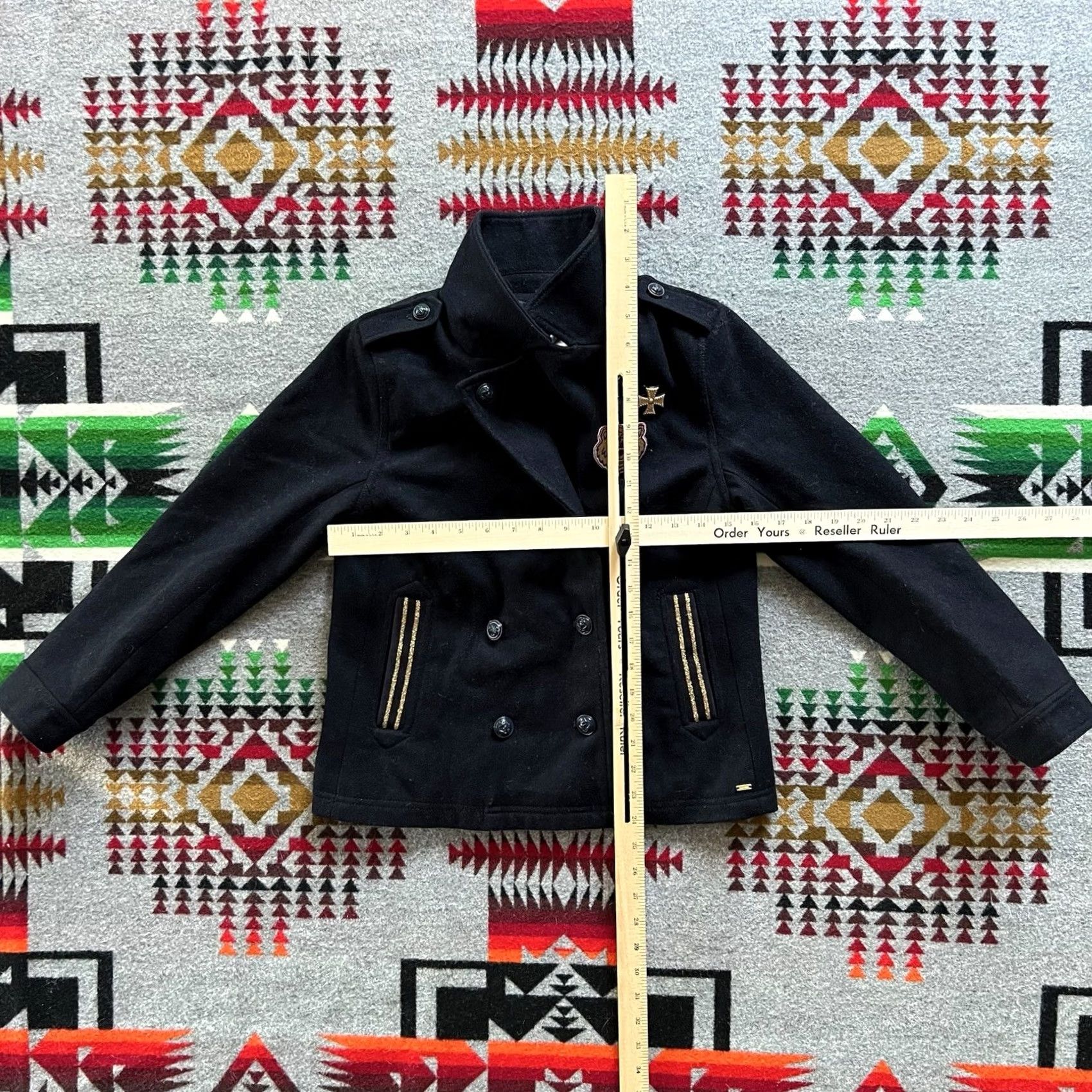 Tommy Hilfiger Tommy Hilfiger Blazer Womens Medium Navy Crest Double Breasted D5 Size M / US 6-8 / IT 42-44 - 3 Thumbnail