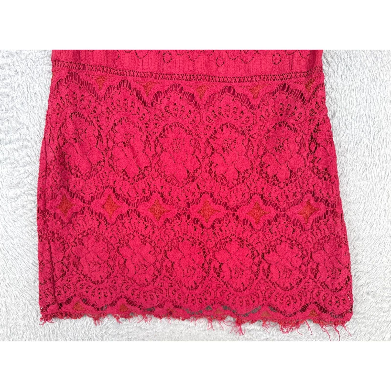 Free People Free People Blouse Shirt Womens 0 Pink Lace Short Sleeve V-Neck Lightweight Bohemian Hippie Peasant Casual Party/Cocktail Travel Size XS / US 0-2 / IT 36-38 - 5 Thumbnail