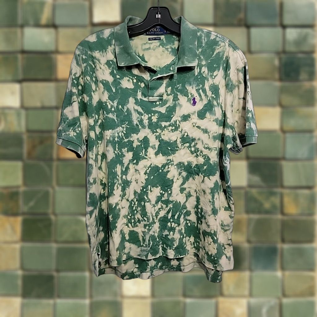 Polo Ralph Lauren VINTAGE Polo Ralph Lauren Polo Shirt Short Sleeve Men L Green Tan Logo Polo Shirt, Regular Fit, All Seasons, Golf Casual, Chest 22.5, Length 28.5 Size US L / EU 52-54 / 3 - 1 Thumbnail