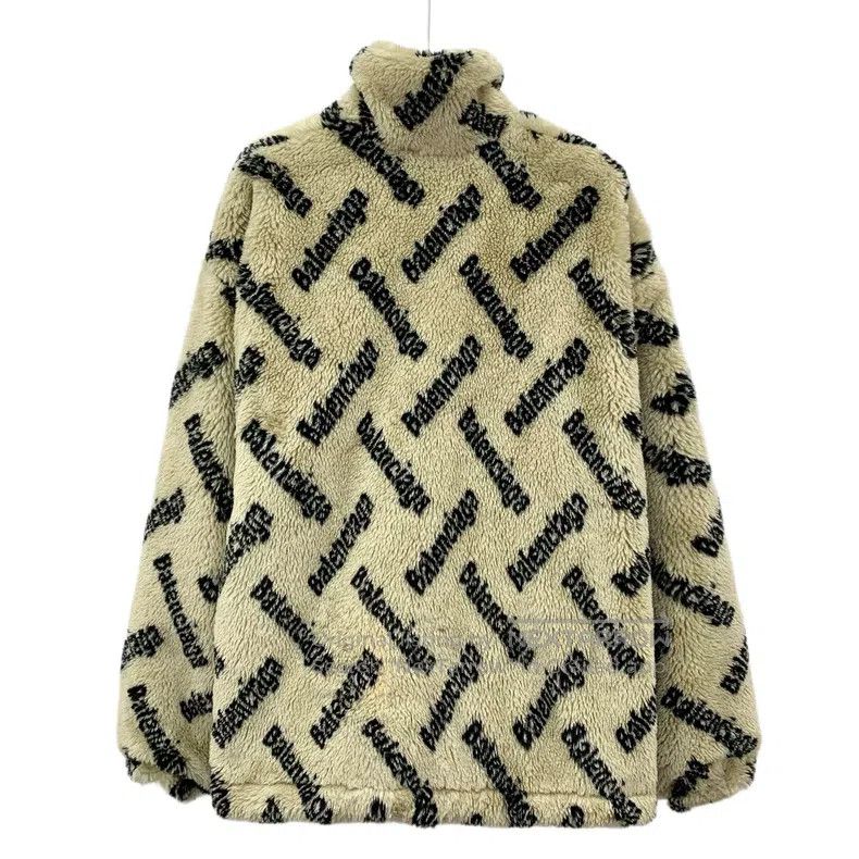 Balenciaga Balenciaga Khaki Logo Letter Barrage Print Cotton Stand Co Size 4XL / US 24-26 - 2 Thumbnail
