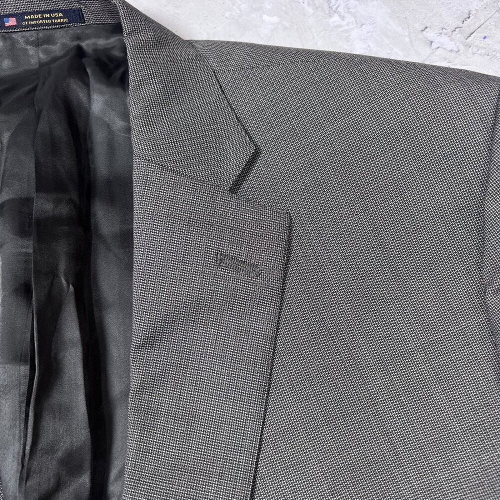Hart Schaffner Marx Hart Schaffner Marx Wool Blazer 48L Gray Suit Jacket Dillard Size 48L - 12 Thumbnail