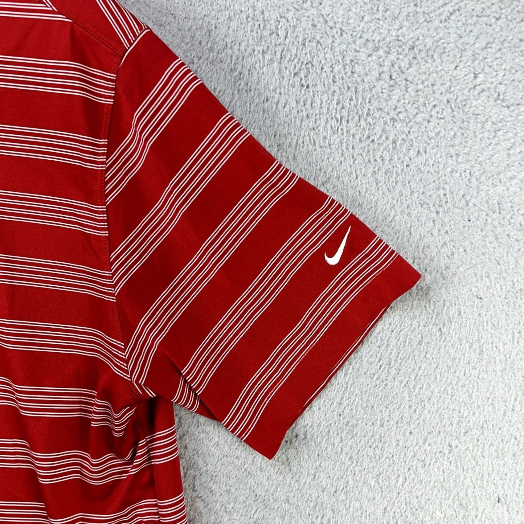 Nike Nike Dri Fit Golf Polo Shirt Mens Large Red White Stripes Tour Performance Rugby Size US L / EU 52-54 / 3 - 7 Thumbnail