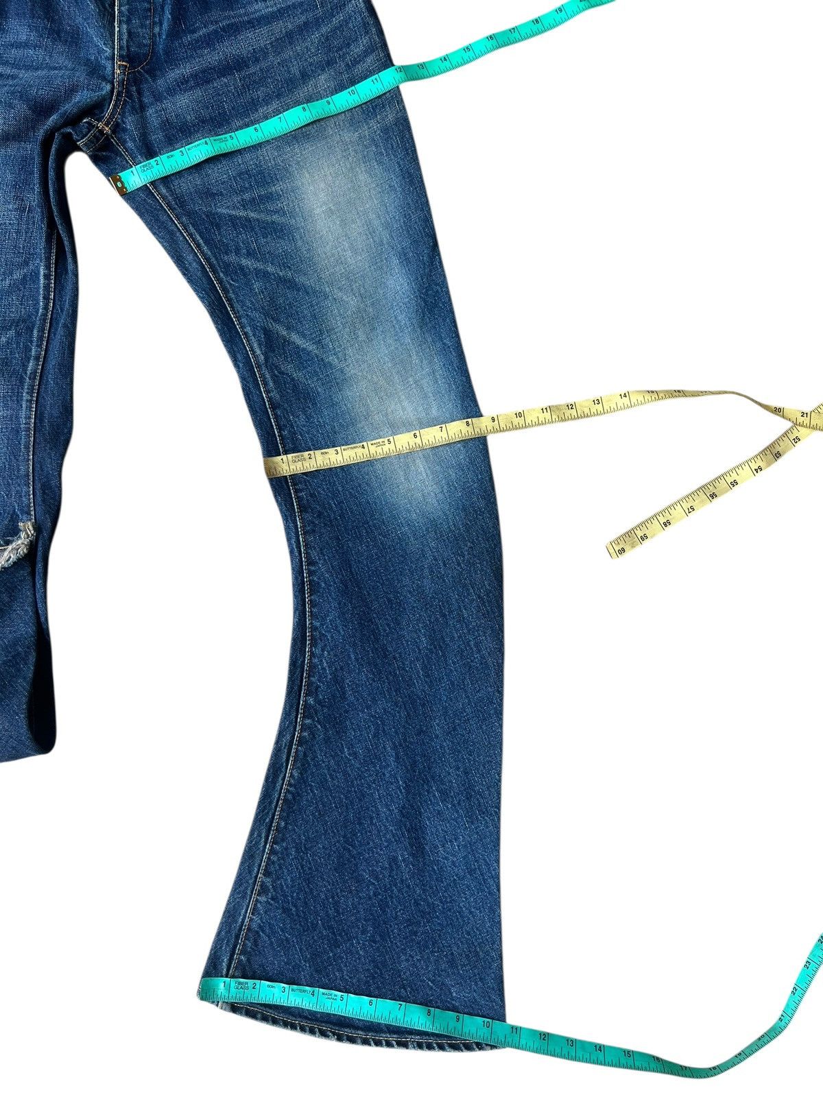 wjk WJK Curve Leg Distressed Aging Mud Denim Bootcut Jeans Size US 31 - 5 Thumbnail