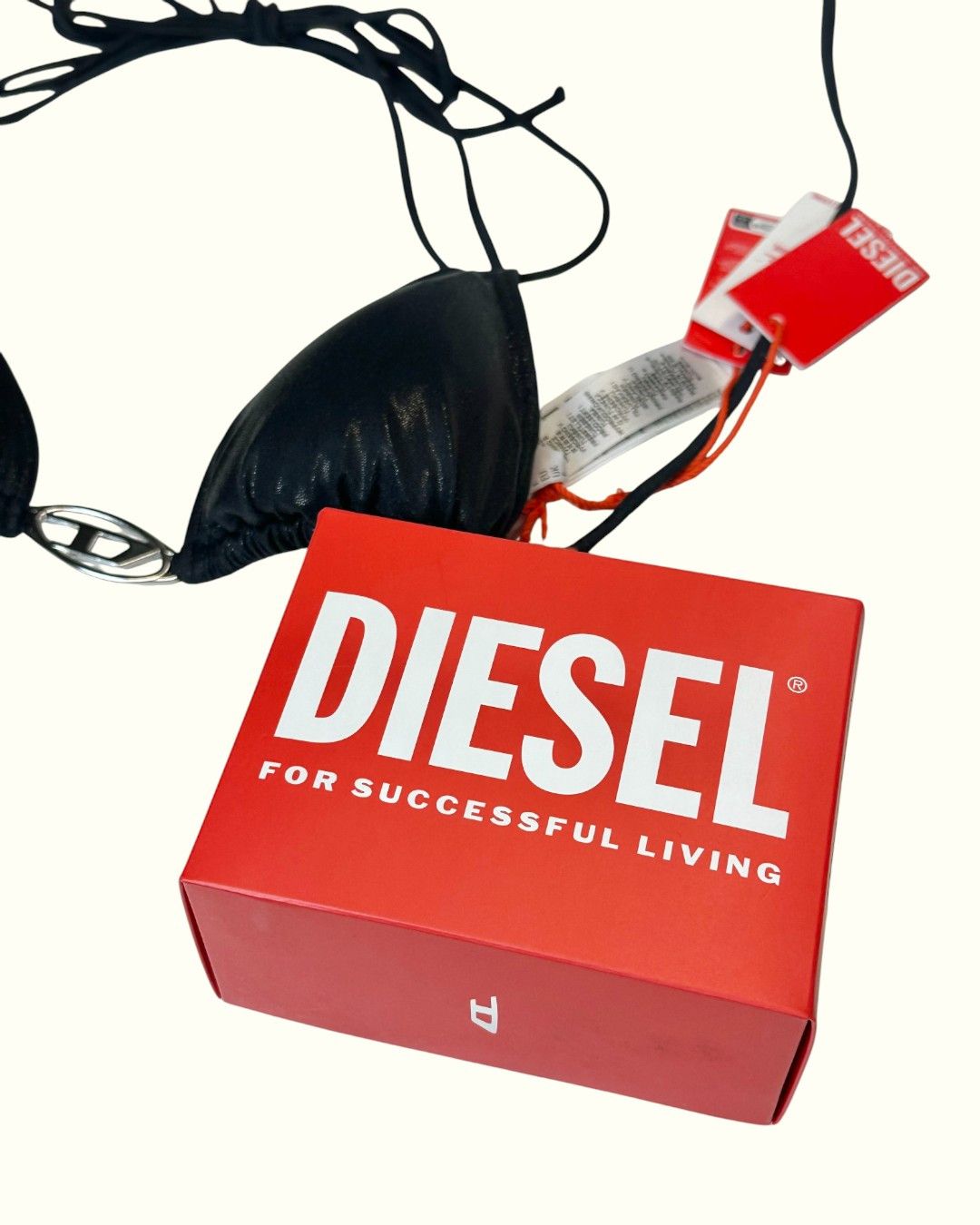 Diesel Diesel Y2K metallic Black Bikini Top XXS Silver Logo Size XXS / US 00 / IT 34 - 9 Thumbnail