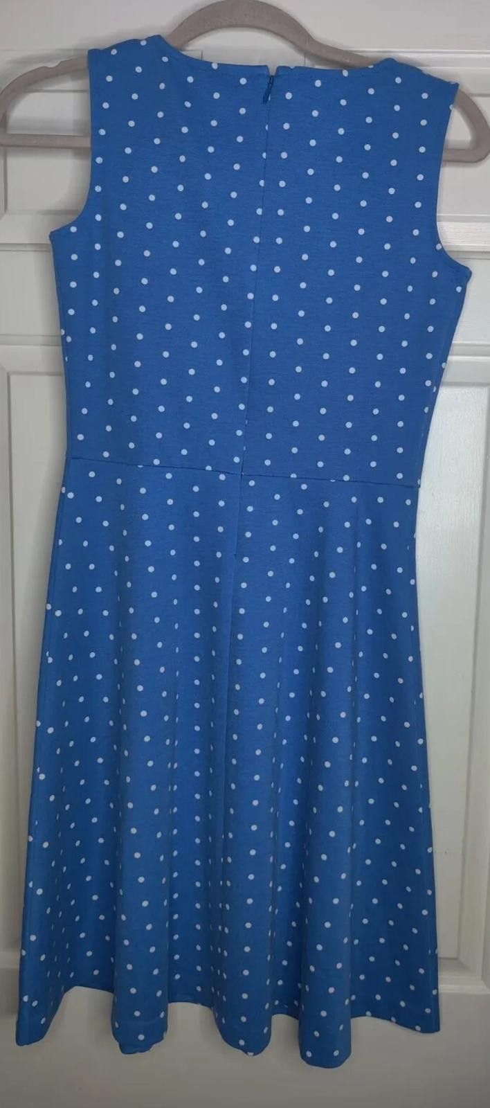 Other Talbots Blue White Polka Dot Sleeveless Dress I Love Lucy Si Size XS / US 0-2 / IT 36-38 - 4 Thumbnail