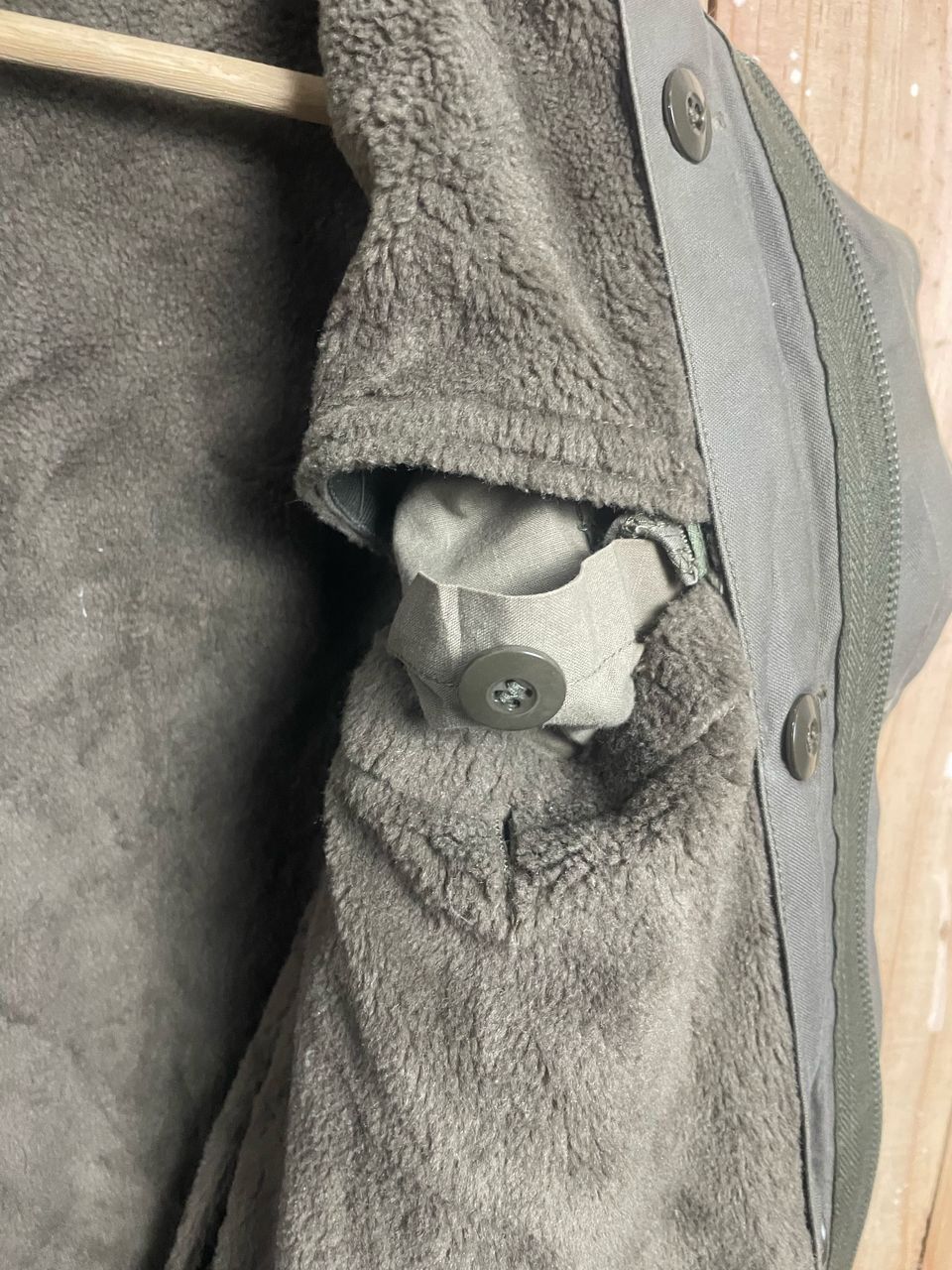 Vintage Vintage 1985 Military GermanyParka Button Hoodie Fleece Size US XL / EU 56 / 4 - 7 Thumbnail