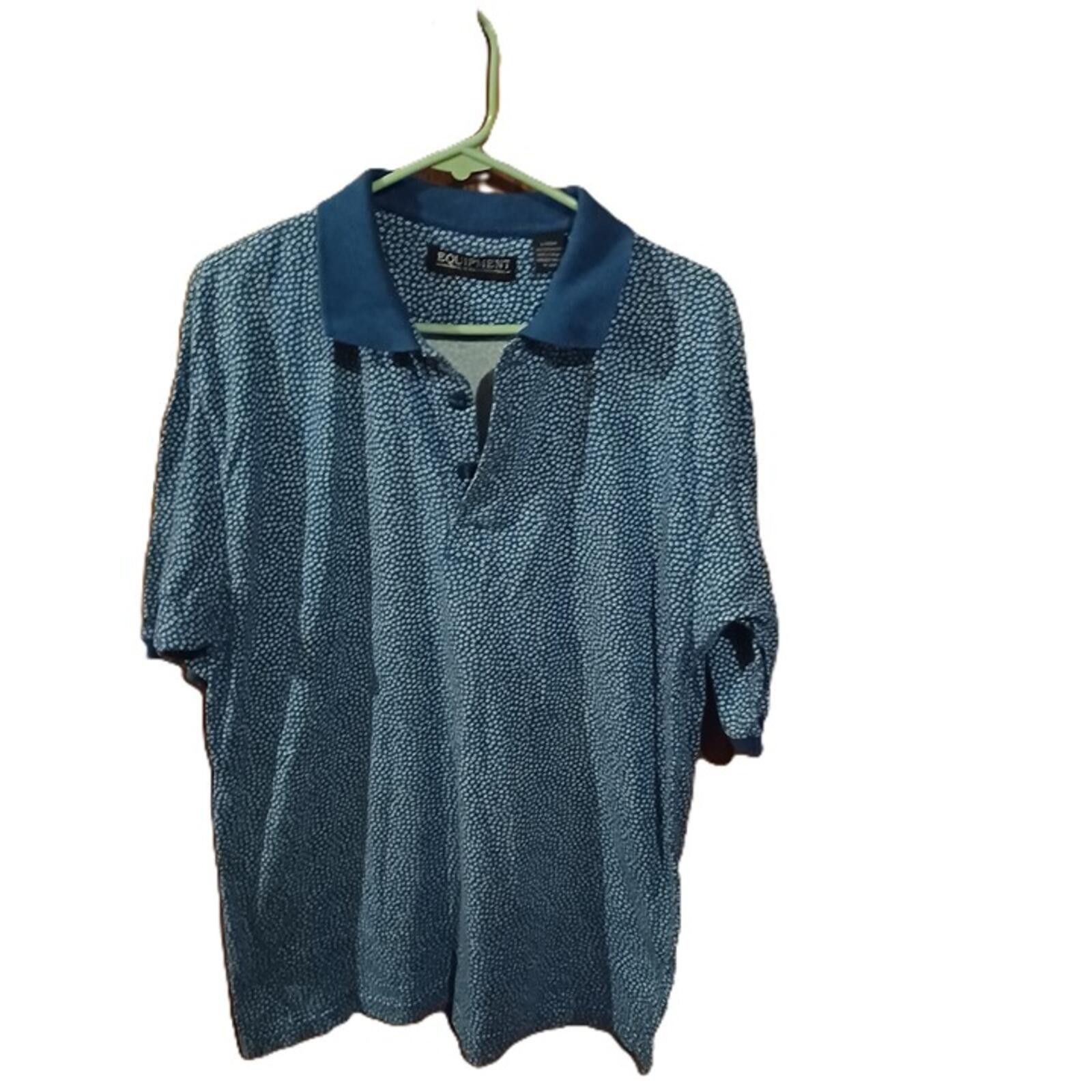 Equipment Equipment by HG Design International Blue & White Polo Shirt Size US L / EU 52-54 / 3 - 2 Thumbnail