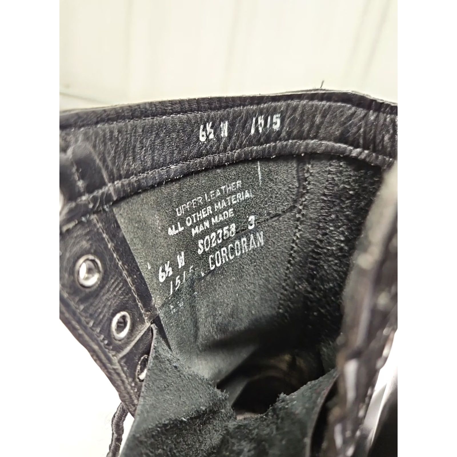 Vintage VINTAGE Corcoran Black Leather Military Combat Boots Men 6.5M Lace Up USA Made Size US 7 / EU 40 - 3 Thumbnail