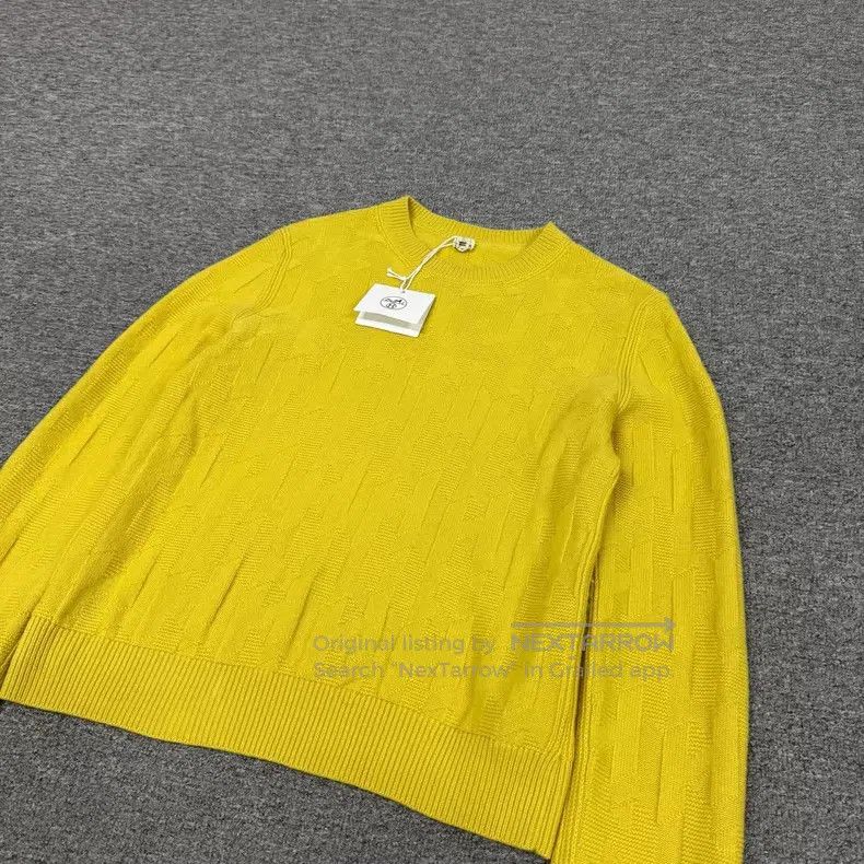 Hermes Hermes Luminescent Yellow Jacquard Knit Sweater Size S / US 4 / IT 40 - 3 Thumbnail