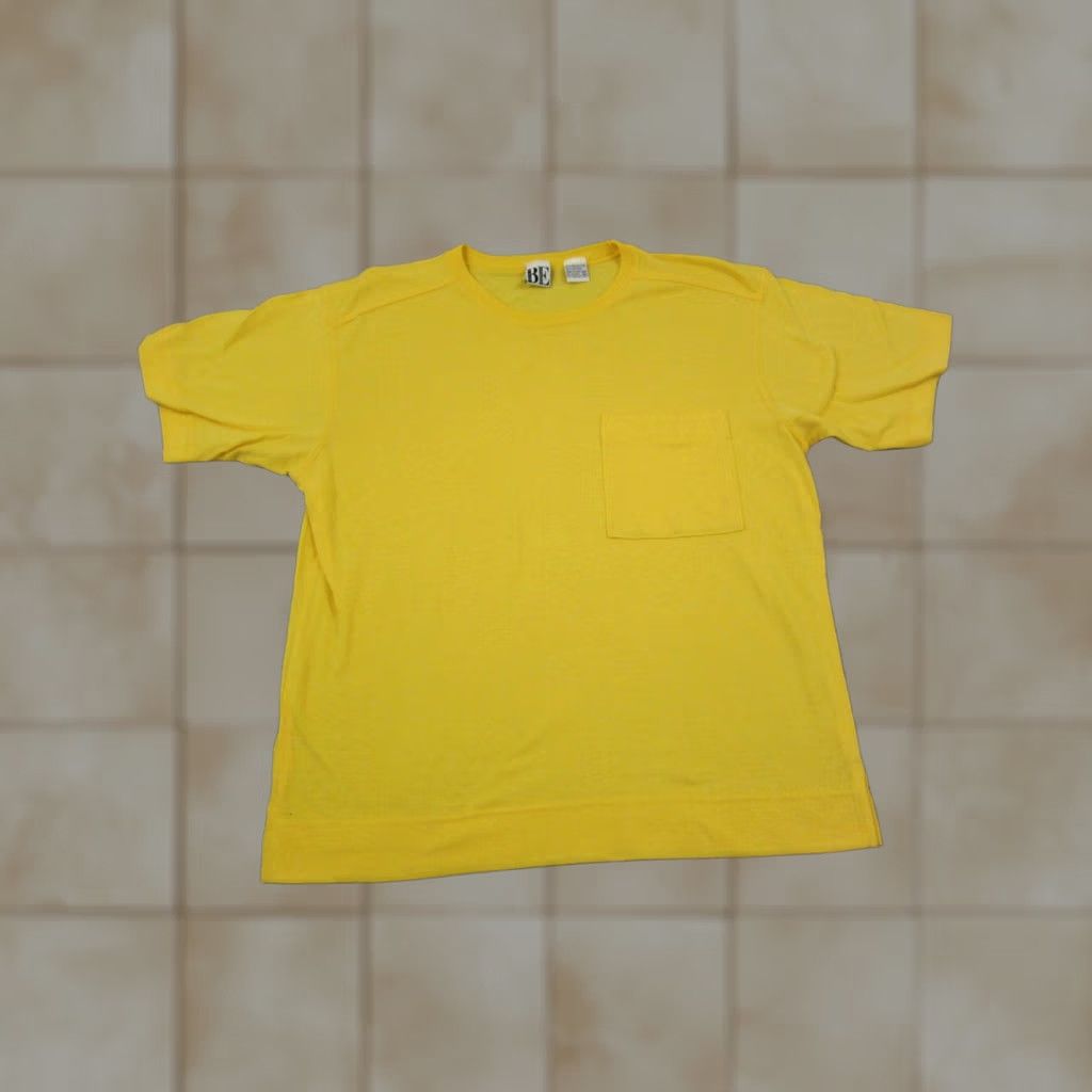 Essentials VINTAGE Basic Essentials Shirt Womens Medium Yellow 90s Single Stitch Tee Size M / US 6-8 / IT 42-44 - 1 Thumbnail