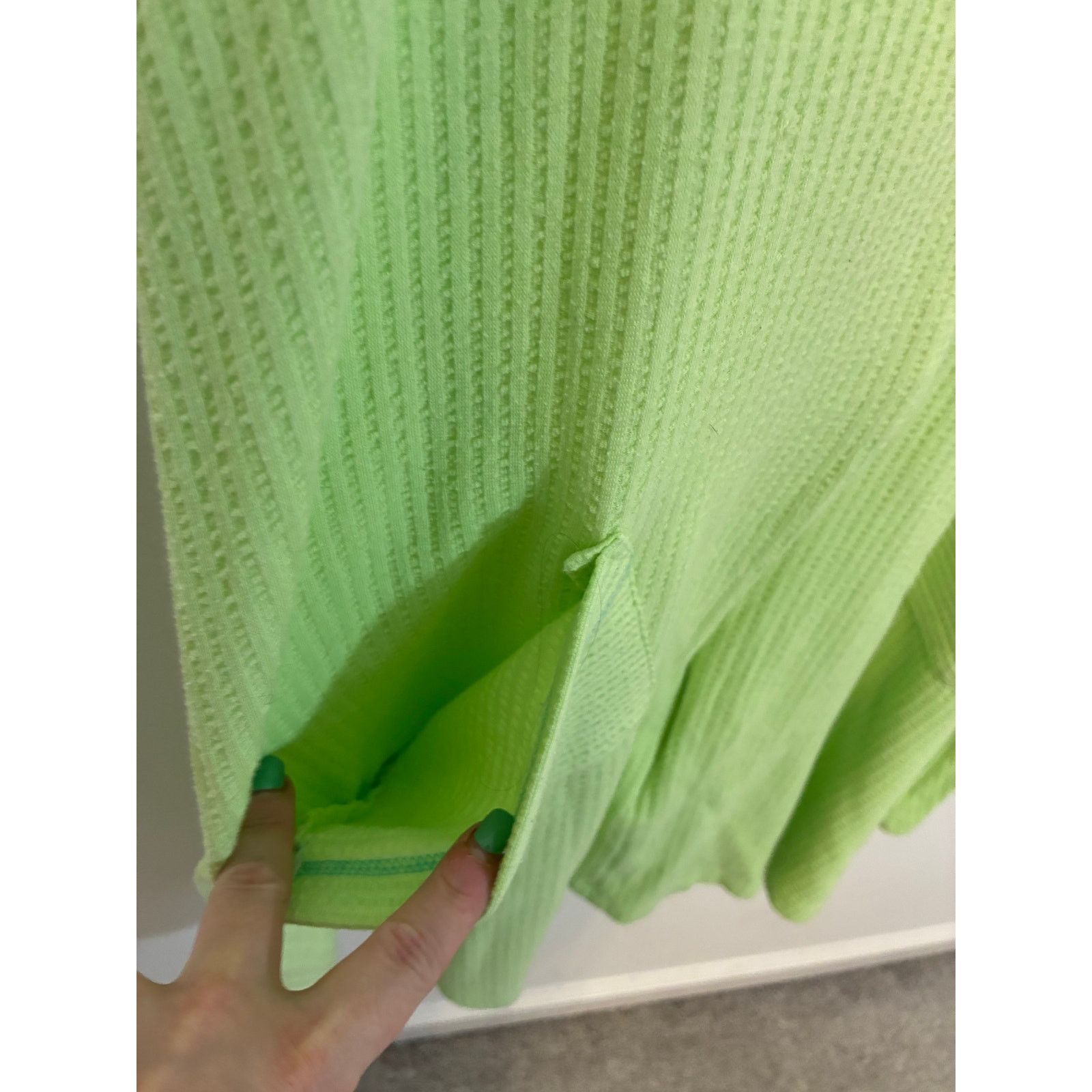 Other Stan Herman Pastel Green Quilt Waffle Knit Prairie Nightgown Size ONE SIZE - 5 Thumbnail