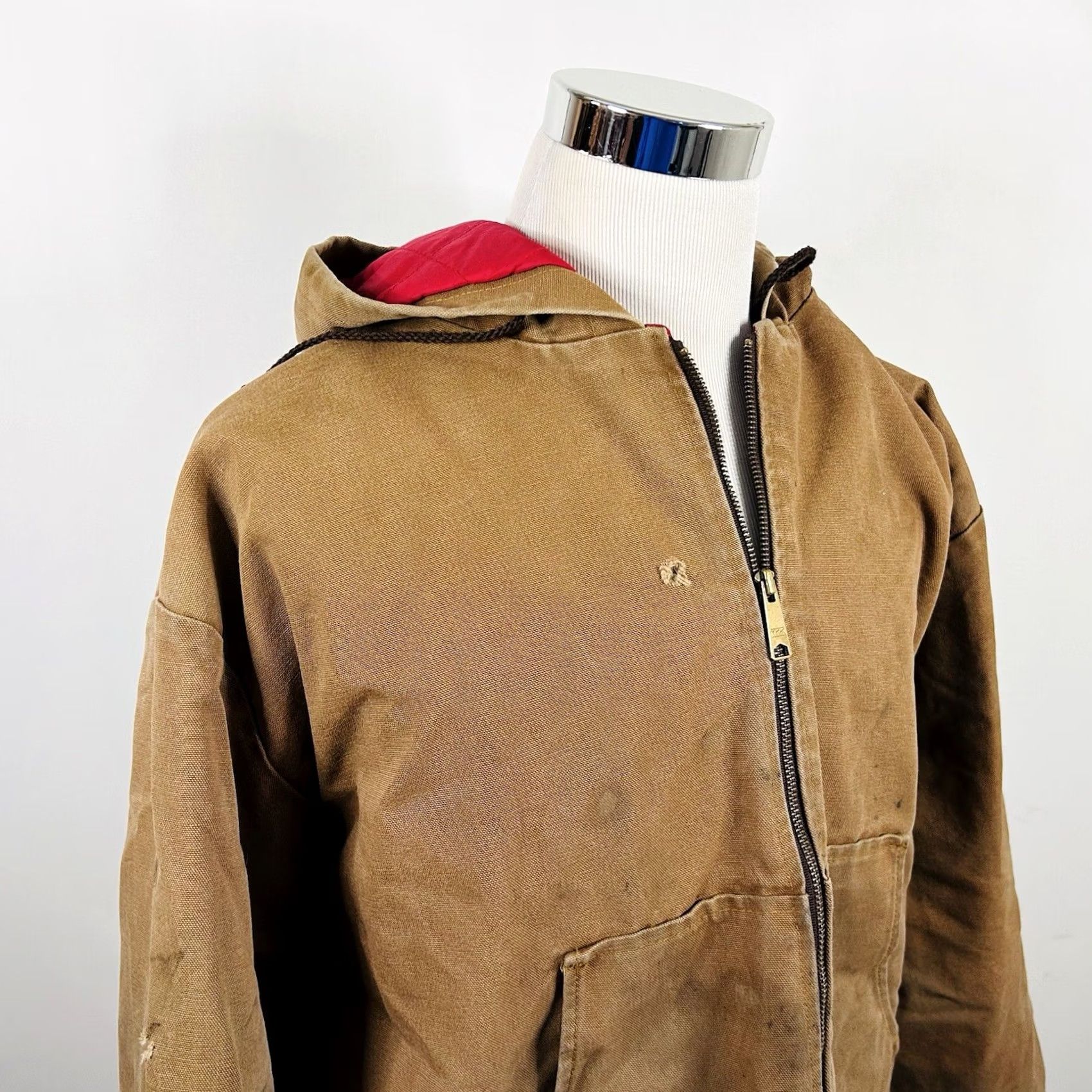 Vintage ART-FLO 2XL Vintage USA Made Canvas Work Jacket Tan Cotton Heavily Distressed Size US XXL / EU 58 / 5 - 2 Thumbnail