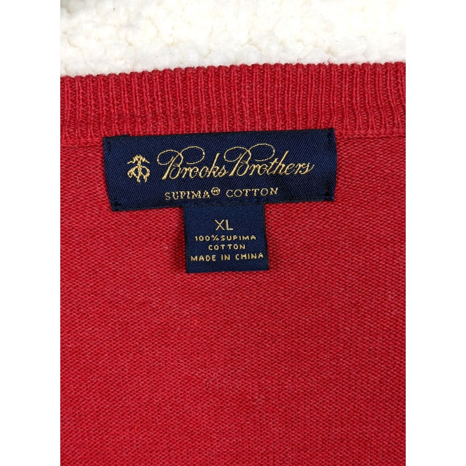 Brooks Brothers Brooks Brothers SUPIMA COTTON Crew Neck Mens Slim V-Neck Sweater XL Red Size US XL / EU 56 / 4 - 2 Thumbnail
