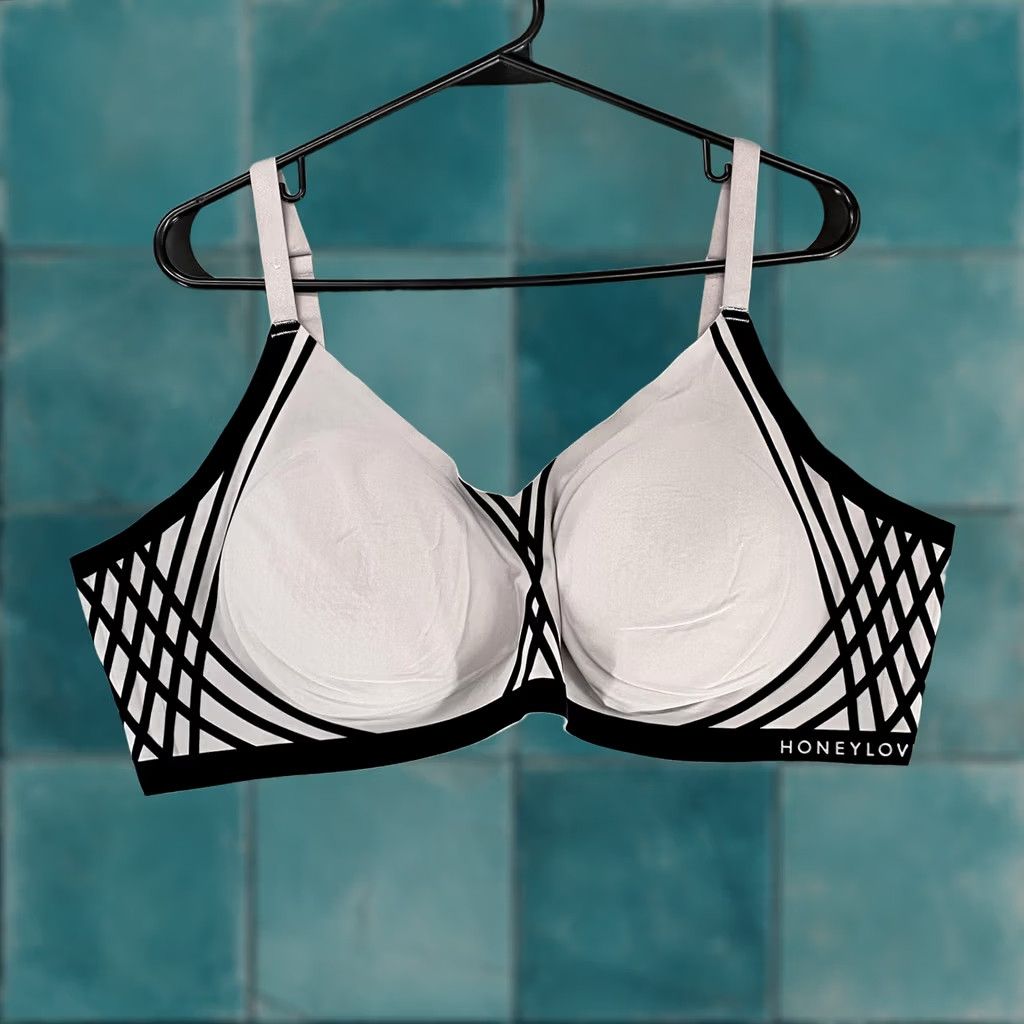 Silhouette Honeylove Silhouette Bra Womens 3X Gray Wire Free Lightweight Smoothing Size ONE SIZE - 1 Thumbnail