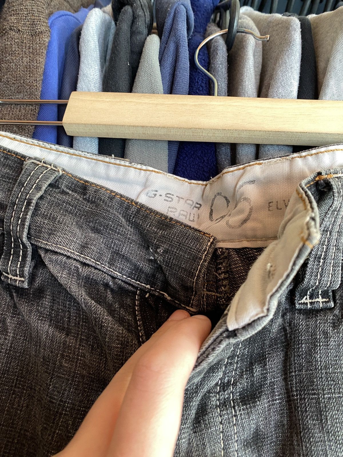 G-Star VINTAGE G-STAR 96 DOUBLE KNEE BIG LOGO DENIM JEANS Size US 30 / EU 46 - 6 Thumbnail