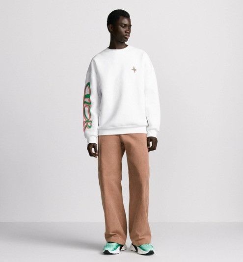 Dior o1w1db11025 513J670 Cotton Fleece Sweatshirt in White Size US XL / EU 56 / 4 - 4 Thumbnail