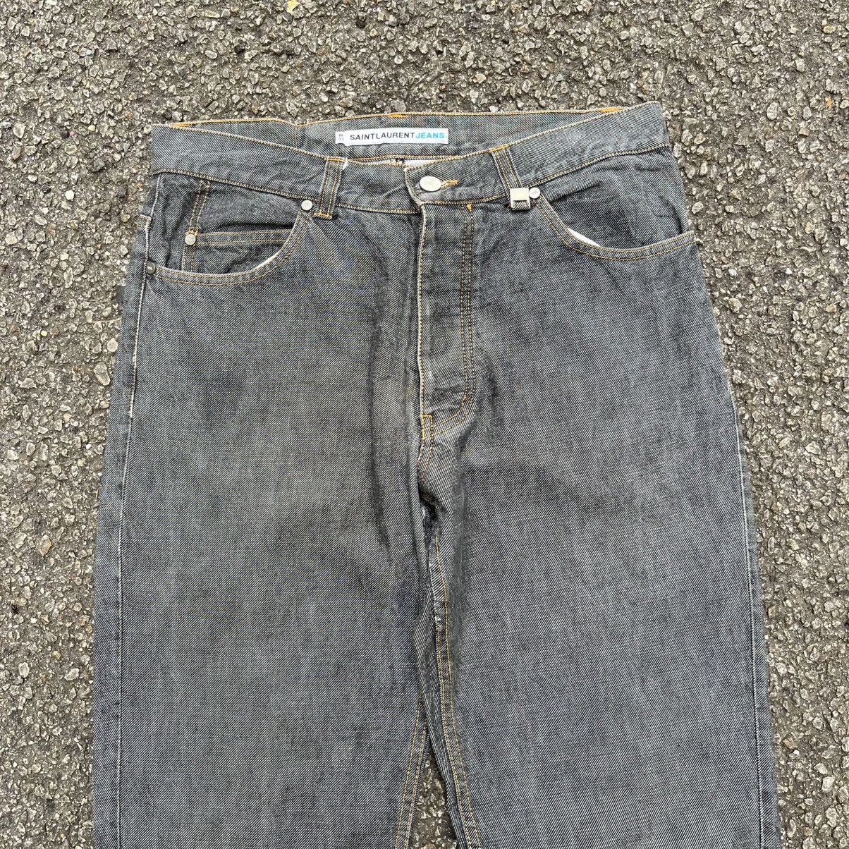 Saint Laurent Paris YSL Saint Laurent Paris Silver Denim Jeans Size US 32 / EU 48 - 6 Thumbnail