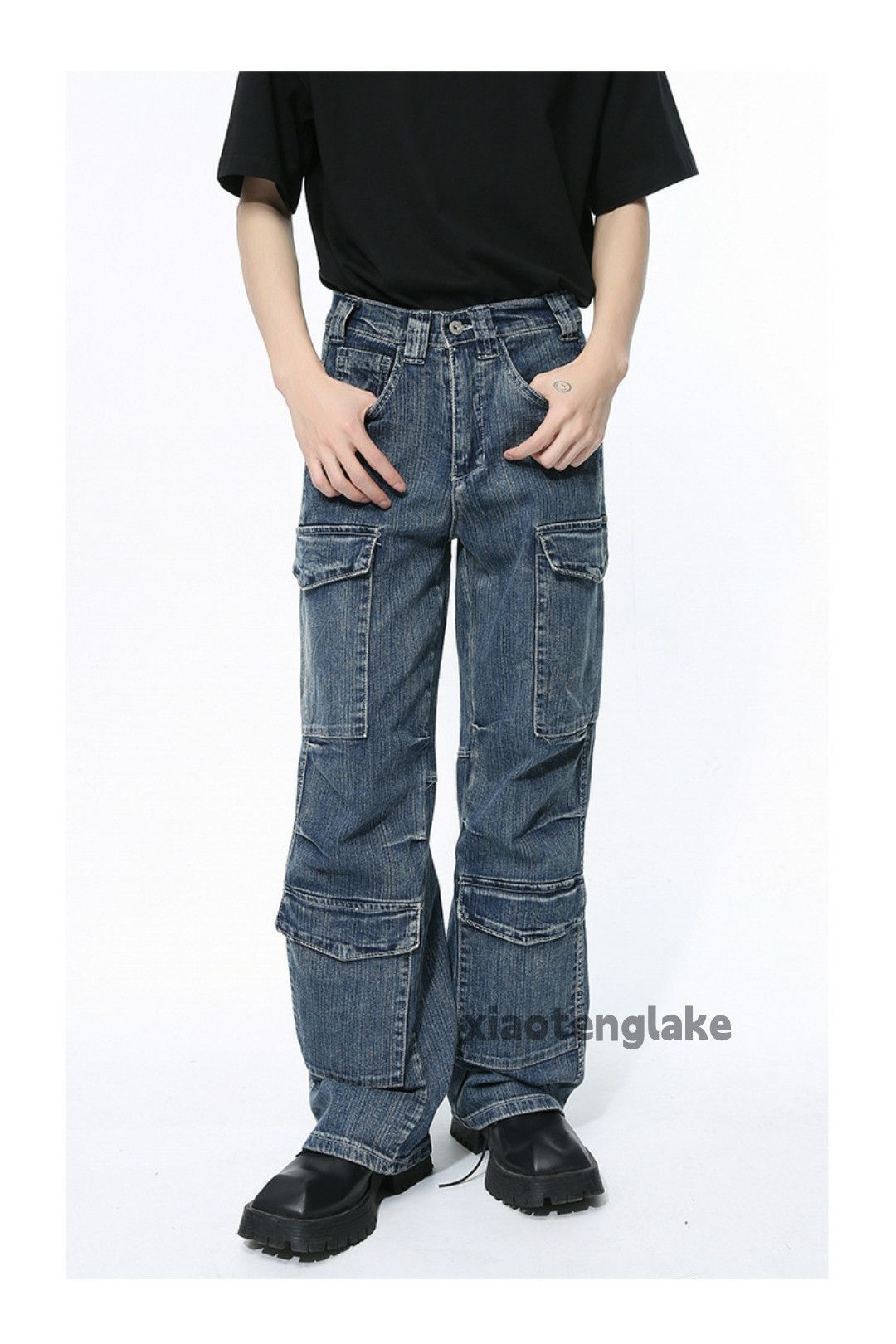 Jean × Vintage washed faded loose baggy skate outdoor cargo jeans Size US 32 / EU 48 - 4 Thumbnail
