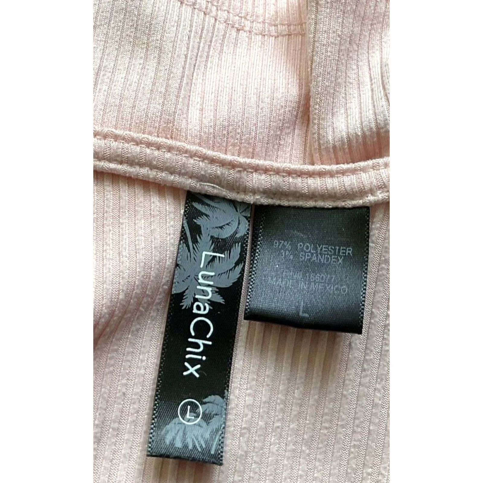 Vintage Luna Chix Cropped Tank Top L Juniors Peach Pink CutOut Back 90s Y2K Barbie Sleeveless Scoop Neck Size L / US 10 / IT 46 - 4 Thumbnail