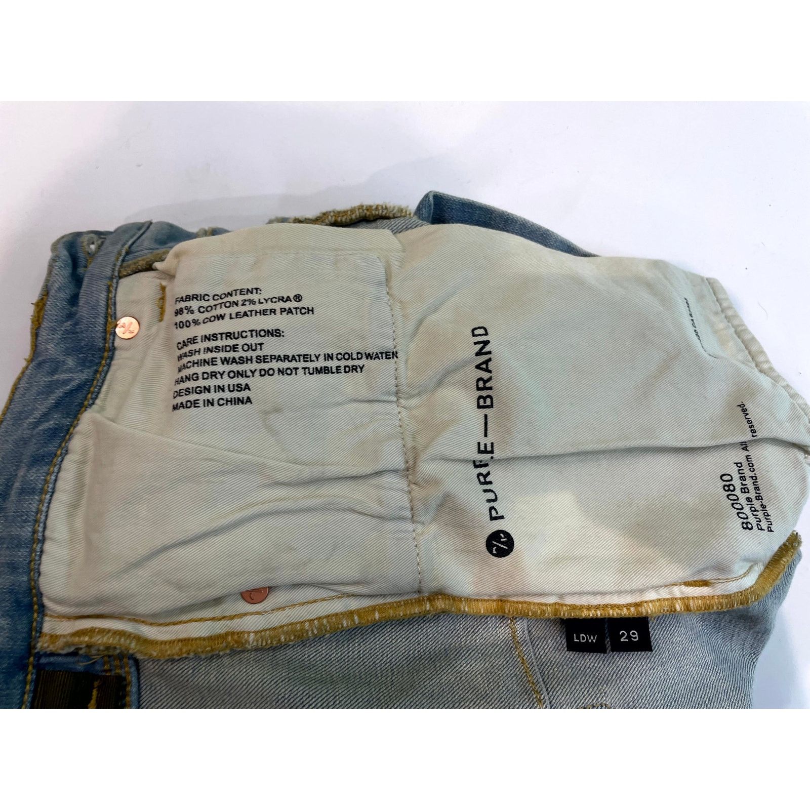 Purple Brand Purple Brand Vintage Wax Light Wash Jeans Size US 29 - 6 Thumbnail