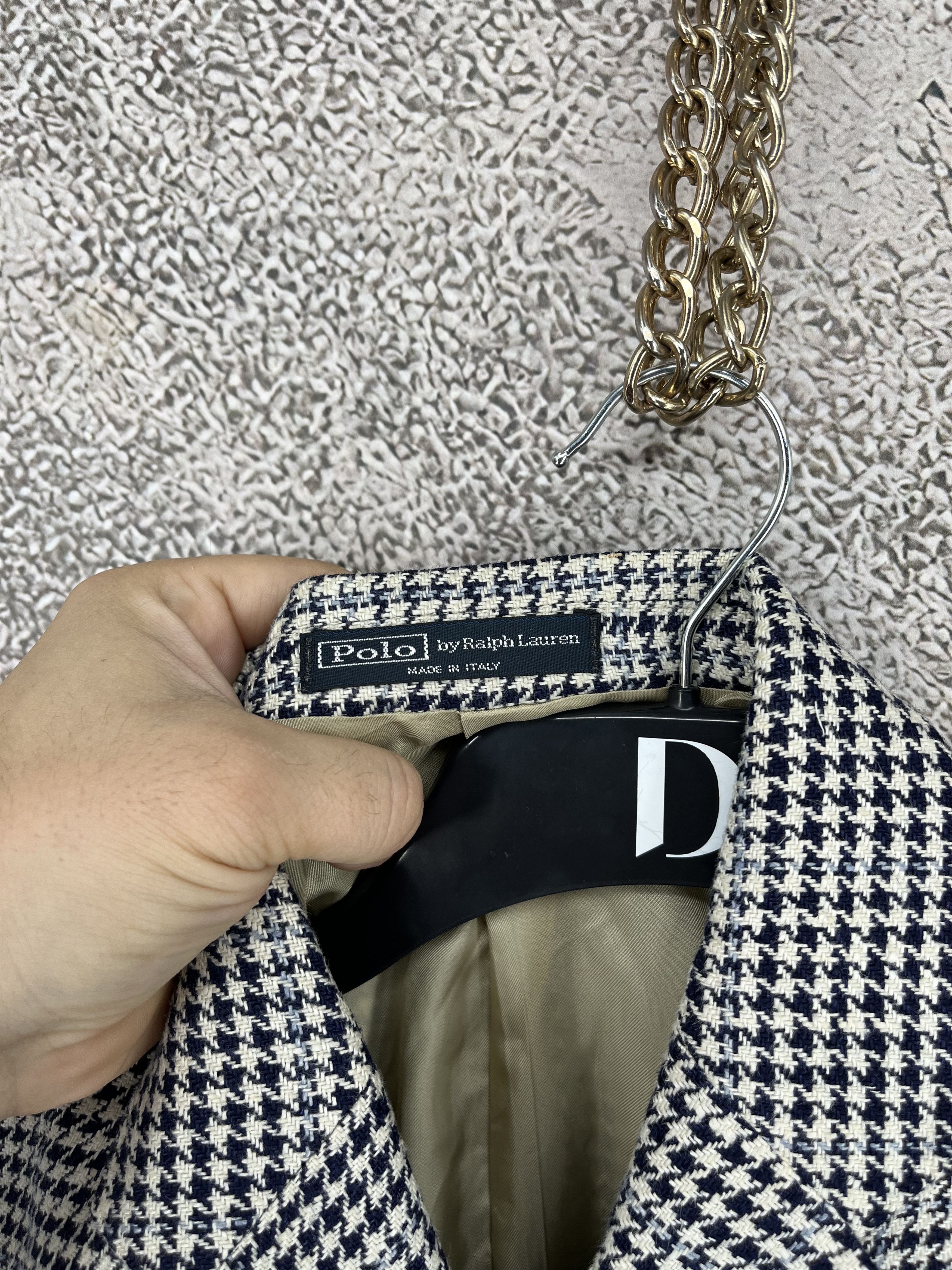 Polo Ralph Lauren POLO RALPH LAUREN Herringbone Blazer Jacket Made in Italy Size 44R - 8 Thumbnail