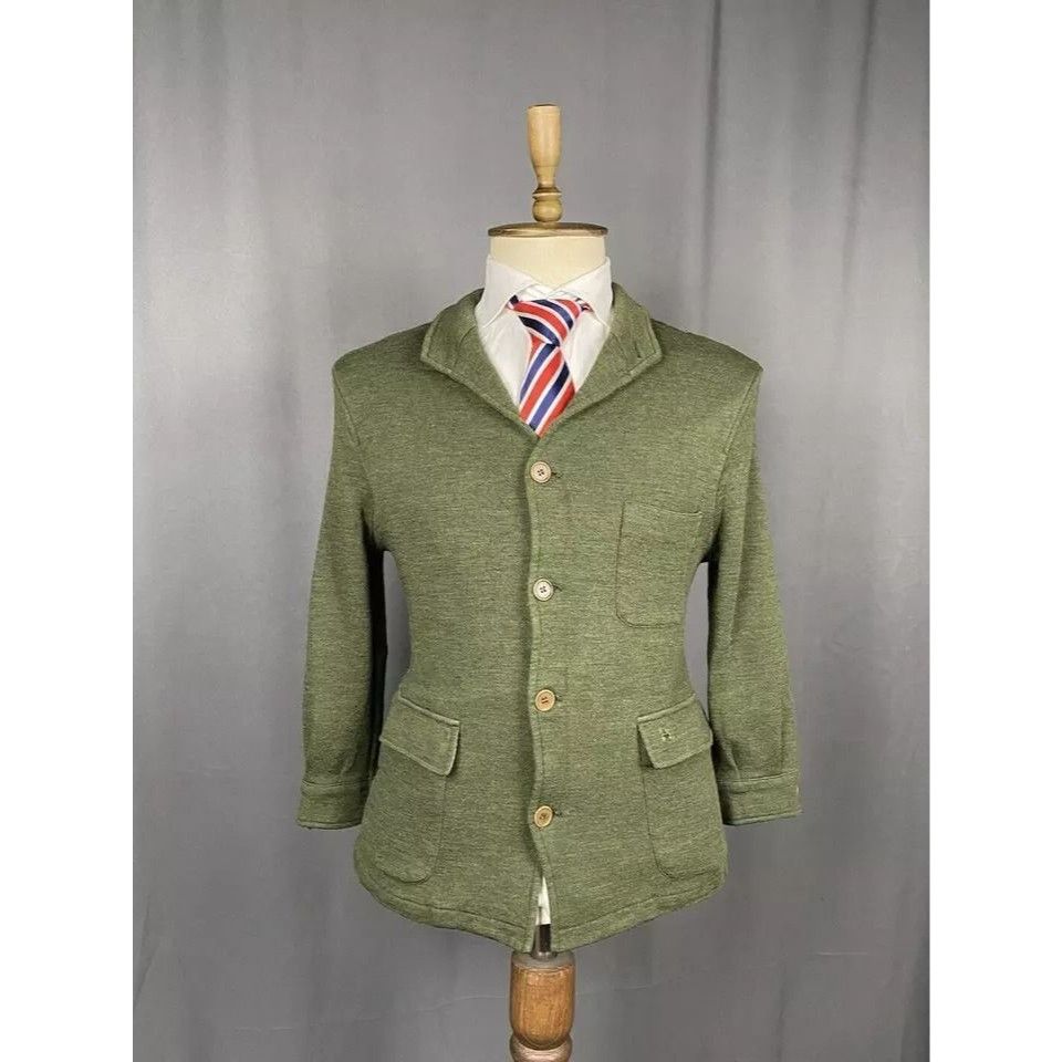 Burberry Burberry Men's Green Wool Blazer Sportcoat Jacket Size 52 Size US L / EU 52-54 / 3 - 2 Thumbnail