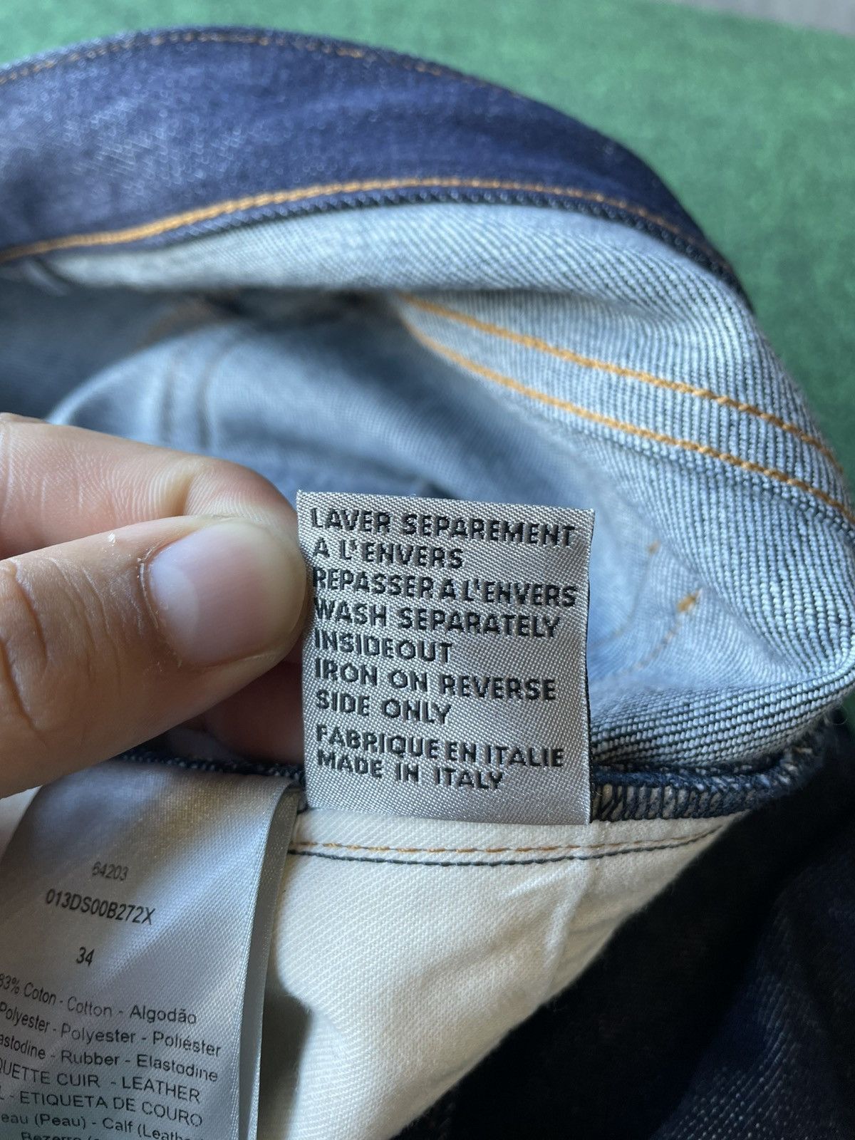 Dior USED CHRISTIAN DIOR CUFF DENIM JEANS SLIM 17.5 SIZE 34 Size US 34 / EU 50 - 22 Thumbnail