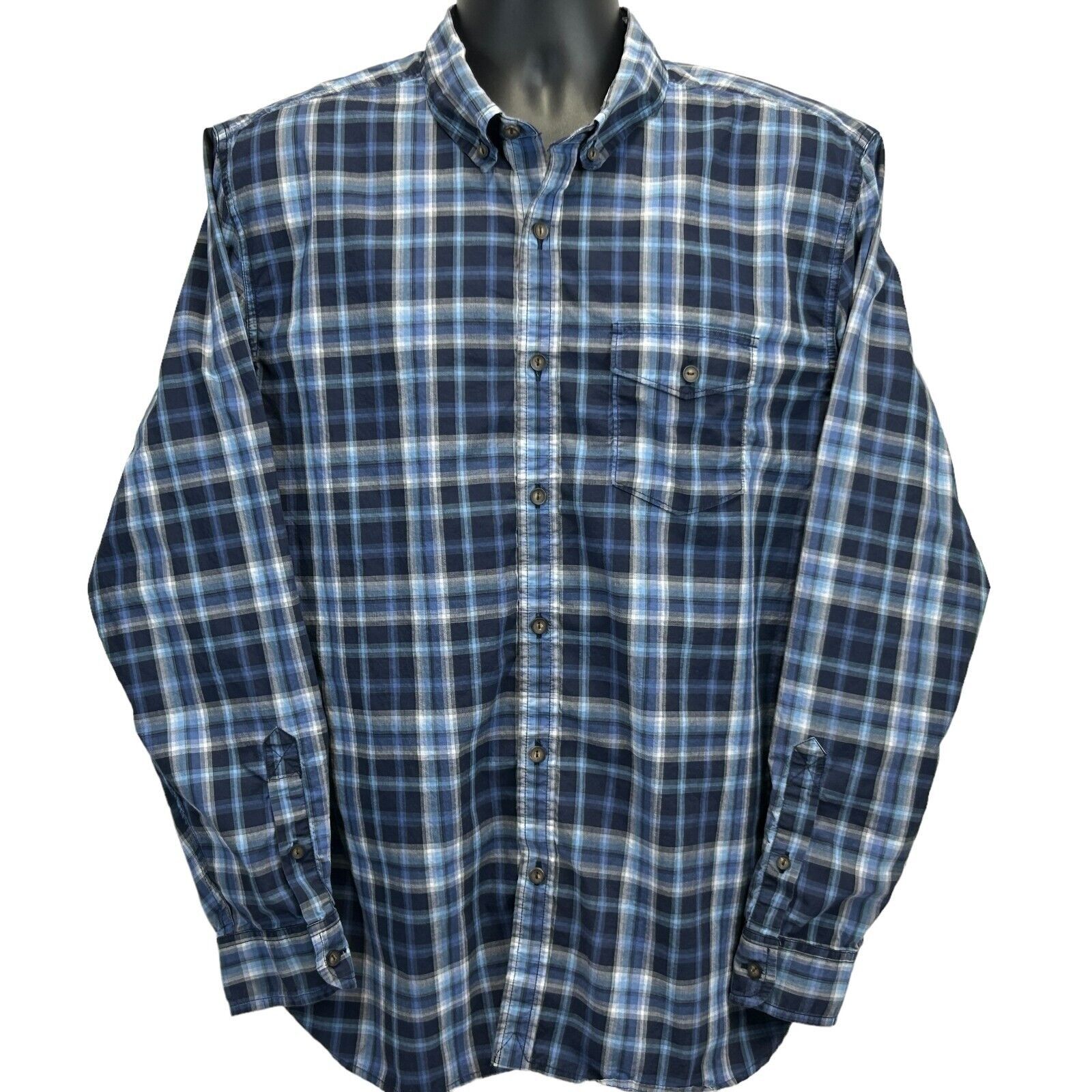 Lucky Brand Lucky Brand Plaid Button Front Shirt Blue Long Sleeve L Size US L / EU 52-54 / 3 - 2 Thumbnail