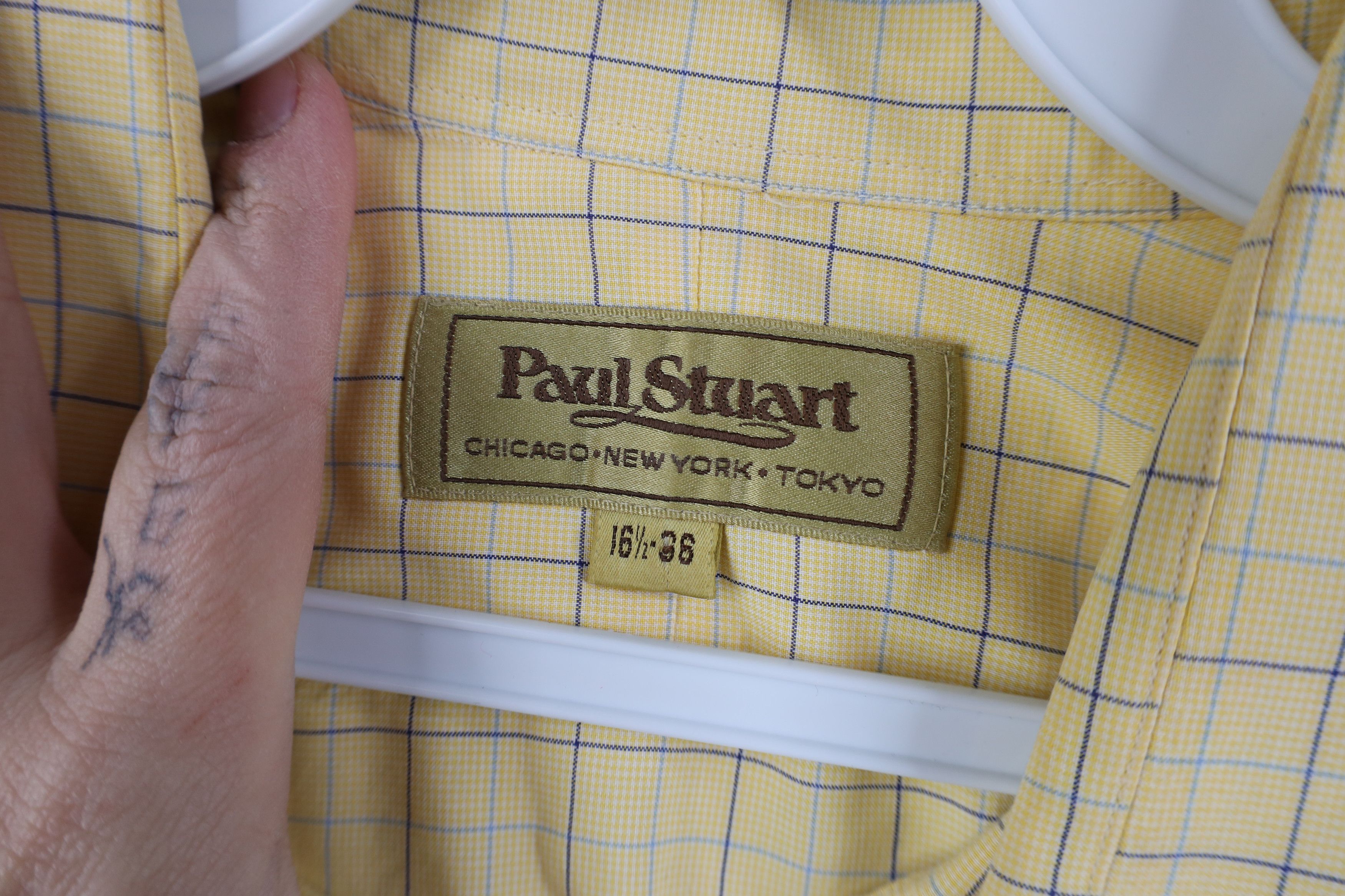 Paul Stuart Vintage Paul Stuart Button Shirt Yellow Plaid Cotton USA Size US M / EU 48-50 / 2 - 4 Thumbnail