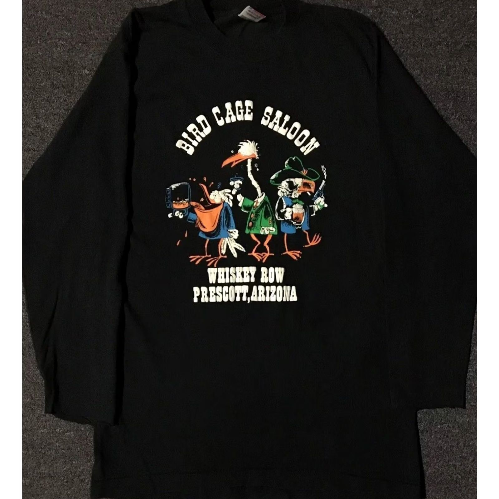 Vintage VINTAGE Bird Cage Bar Faded Distress Shirt M L Black 90s 80s Grunge Rock Biker Humor USA USA Mens T-Shirt Size US M / EU 48-50 / 2 - 2 Thumbnail