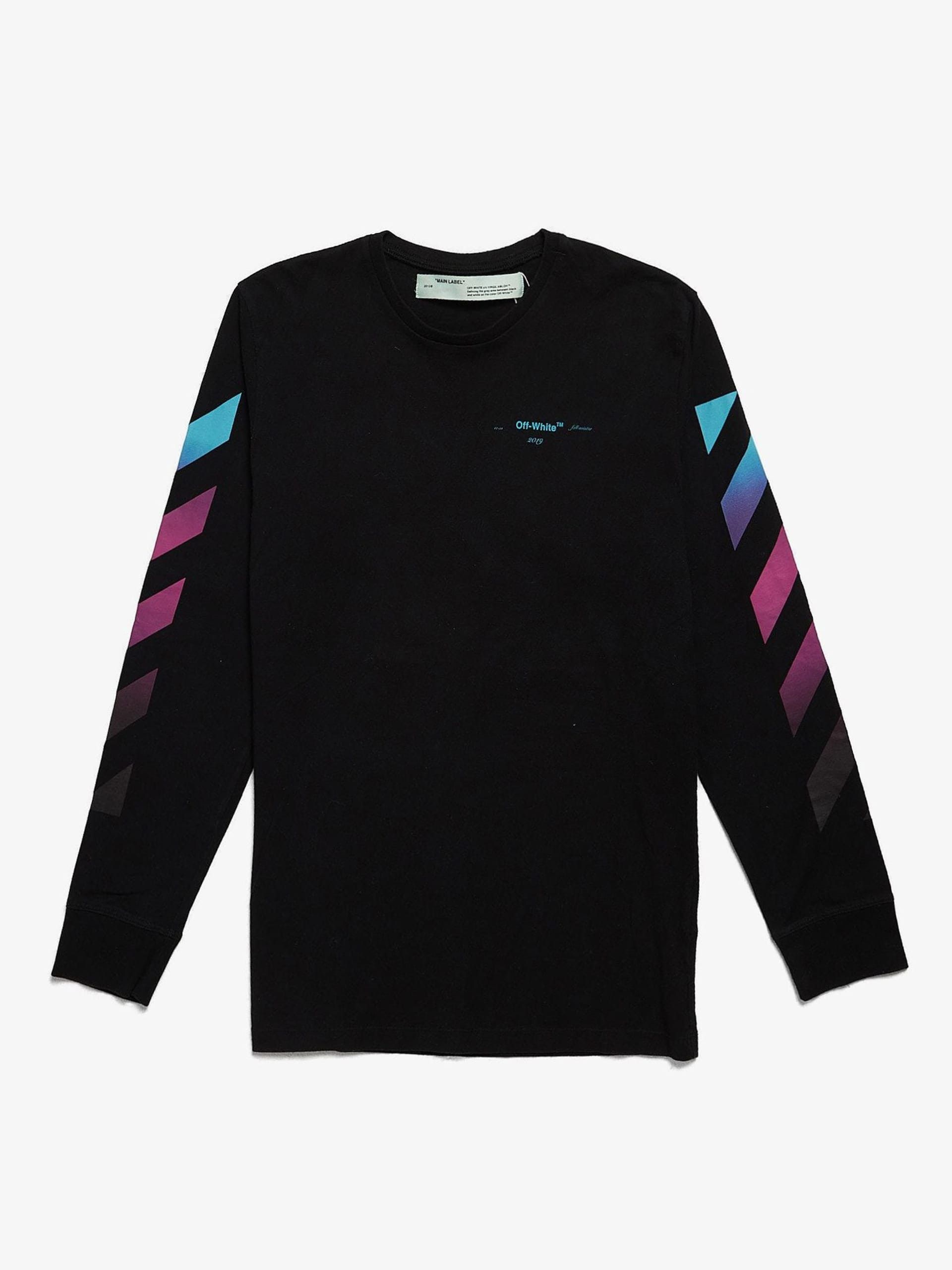 Off-White Black Back Logo Printed Cottonn Longsleeve Size US XL / EU 56 / 4 - 1 Thumbnail