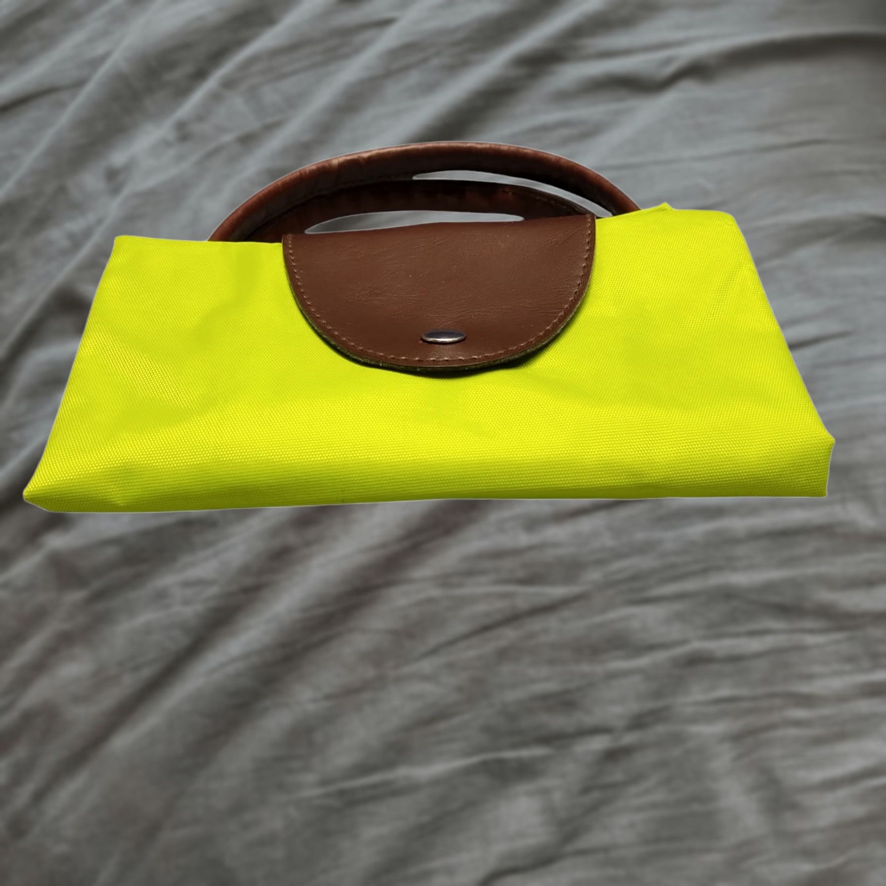 Vintage Bed Bath & Beyond Folding Tote Bag Neon Green Nylon Top Handles Size M / US 6-8 / IT 42-44 - 1 Thumbnail