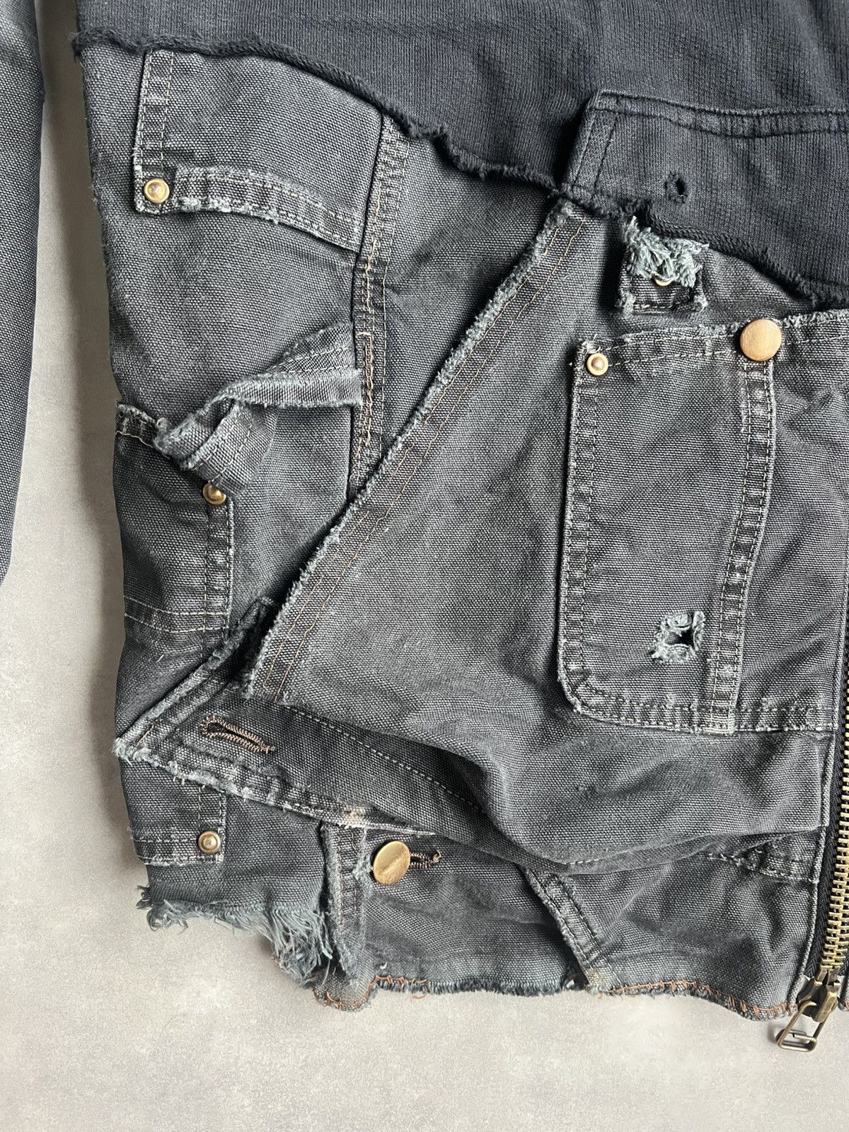 Greg Lauren Greg Lauren 50/50 Black Fleece Canvas High Tech Track Jacket Size US L / EU 52-54 / 3 - 4 Thumbnail