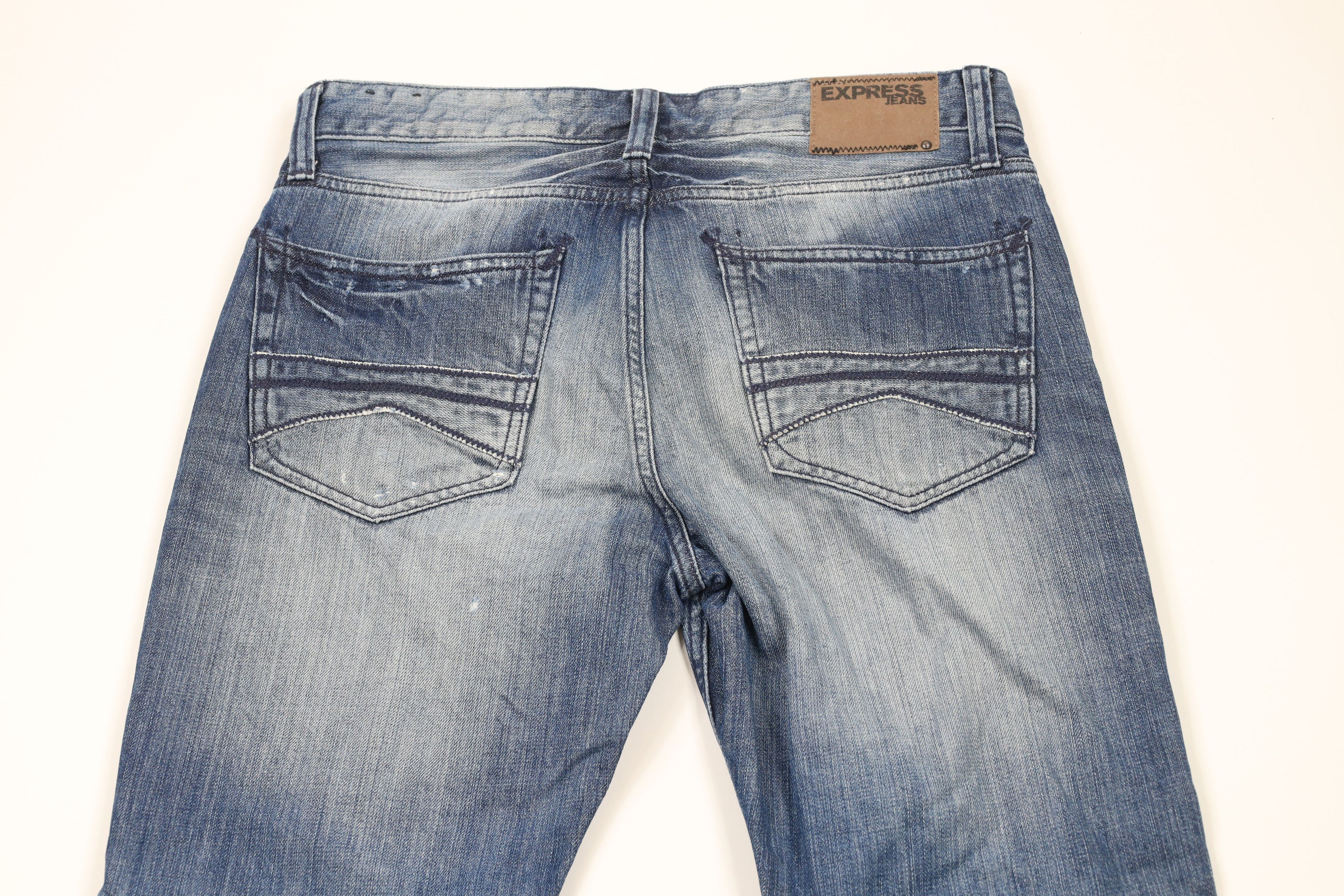 Express × Vintage Express Rocco Slim Fit Low Rise Boot Cut Denim Jeans Blue Size US 33 - 12 Thumbnail