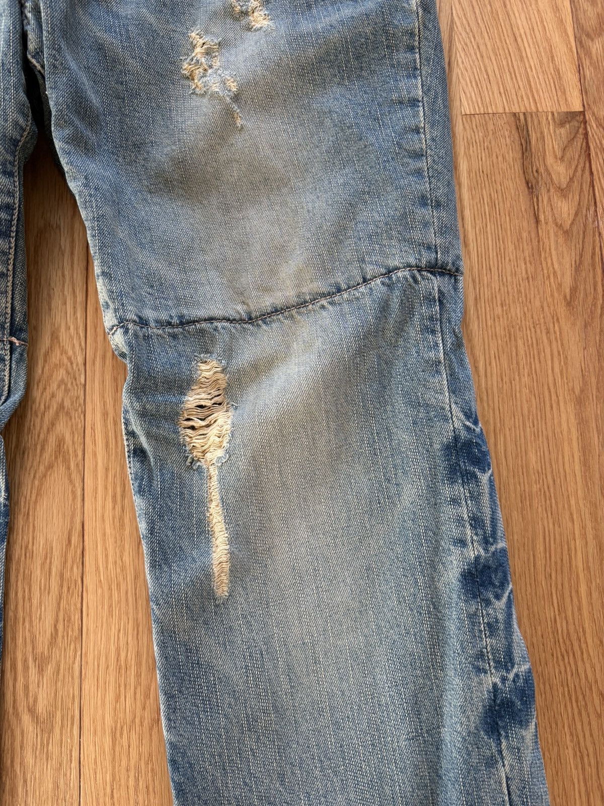 PPFM PPFM Double Waist Distressed Jeans Faded Denim XL 36x32 Size US 36 / EU 52 - 9 Thumbnail