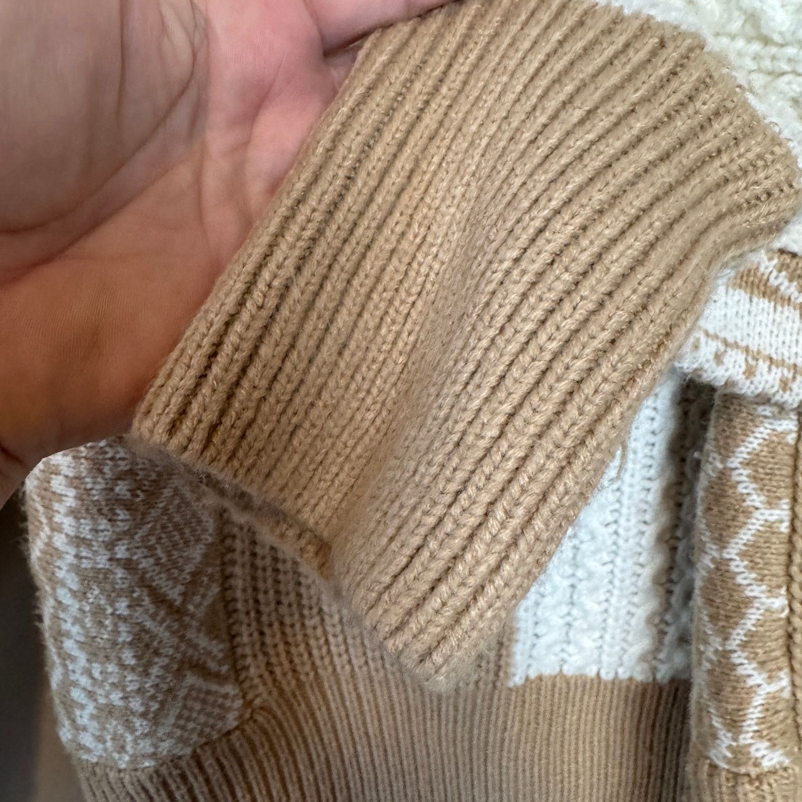 BB Dakota × Other BB Dakota Steve Madden Cable Knit Sweater Tan Cream Sz S Size S / US 4 / IT 40 - 4 Thumbnail